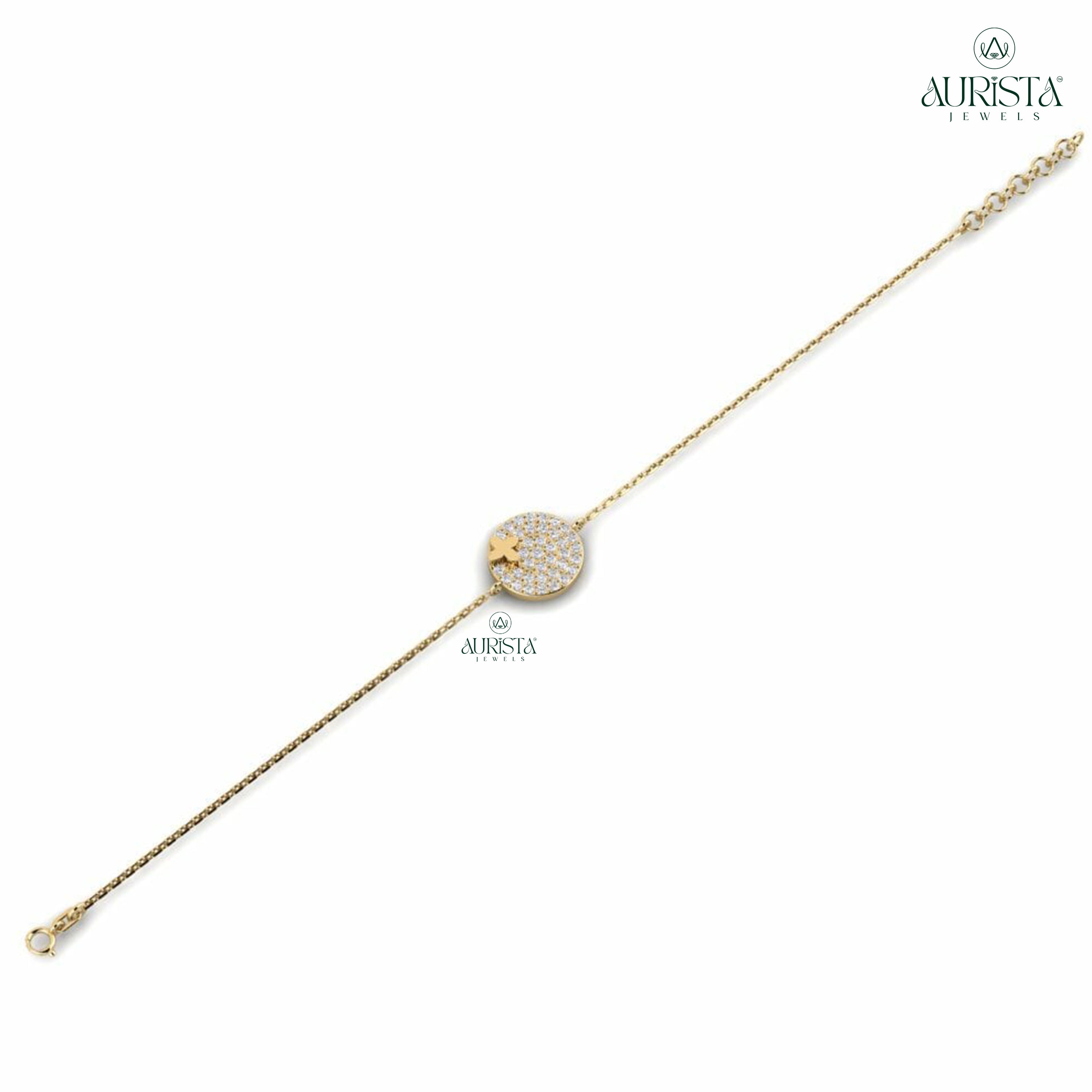 Circular Moissanite Diamond Bracelet with Butterfly Accent for Elegant Daily Wrist Wear