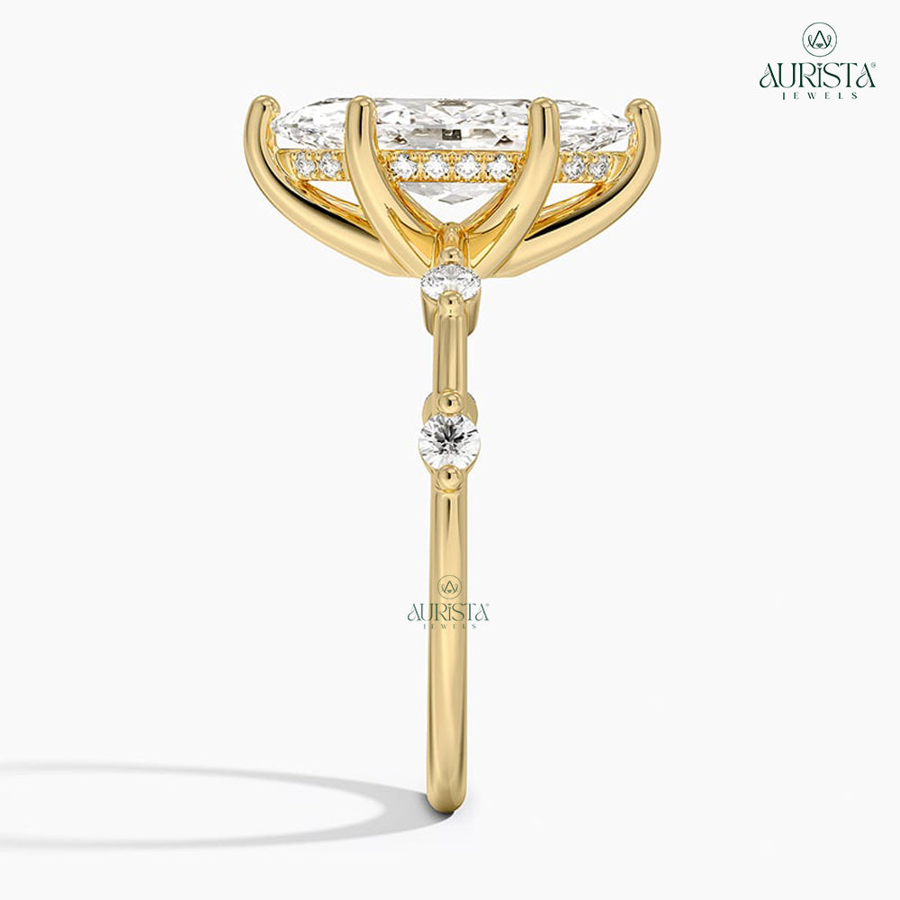 Grace in Light Yellow Gold Ring with Marquise Diamond