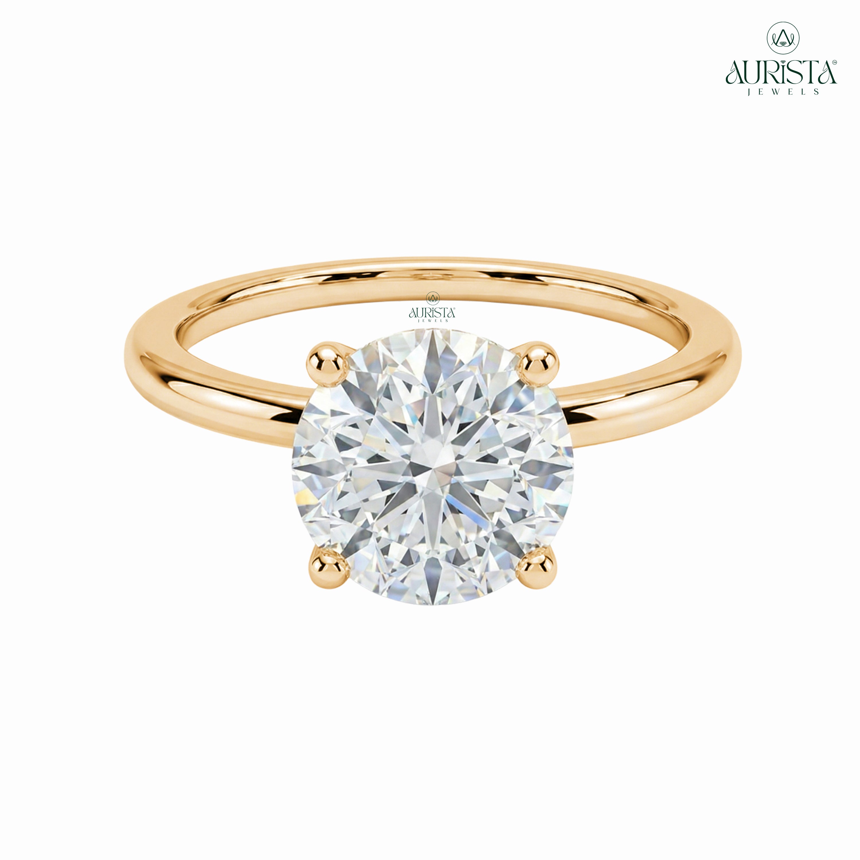 Eternal Touch – Gold Ring with Round Diamond