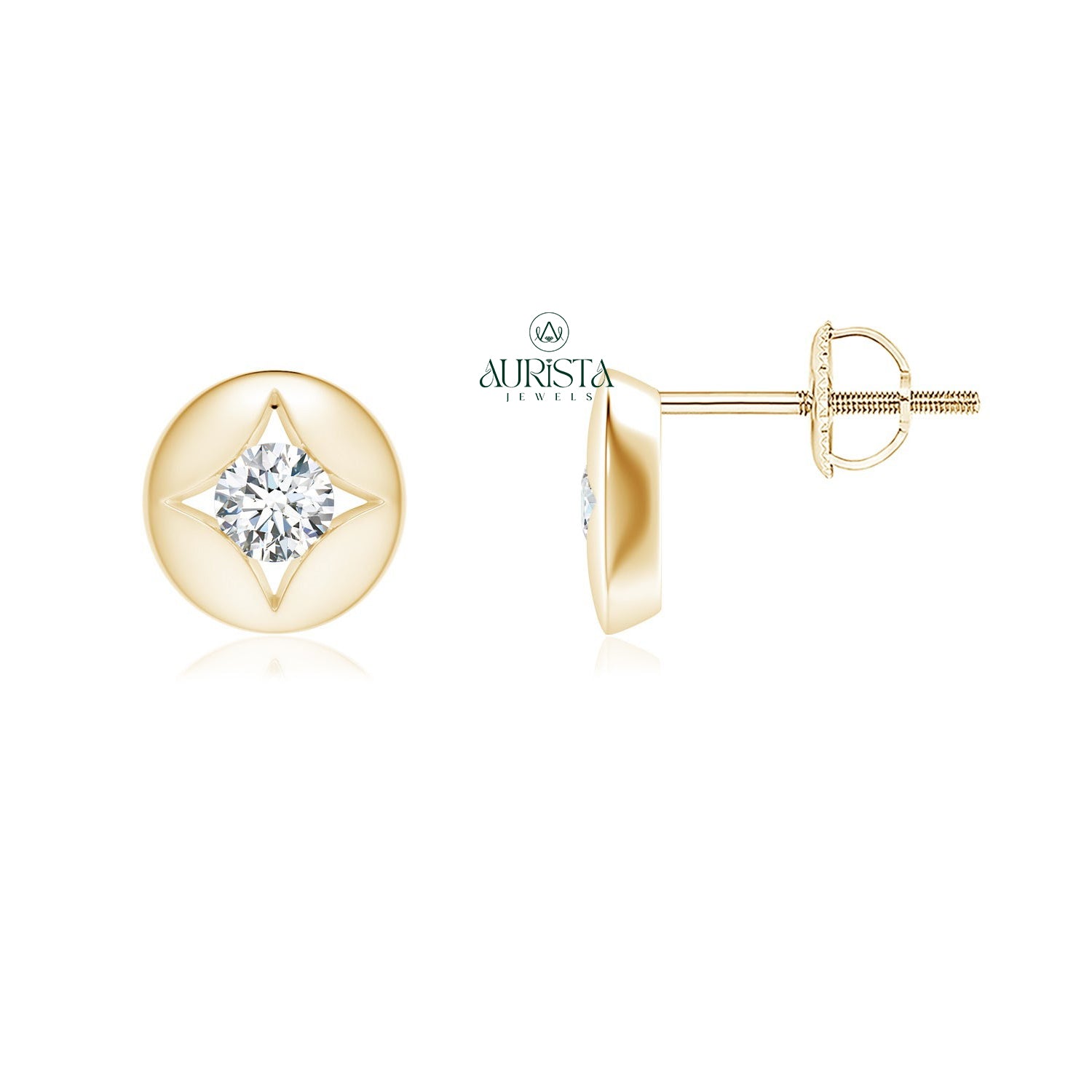 Bright Earrings with Elegant Diamond