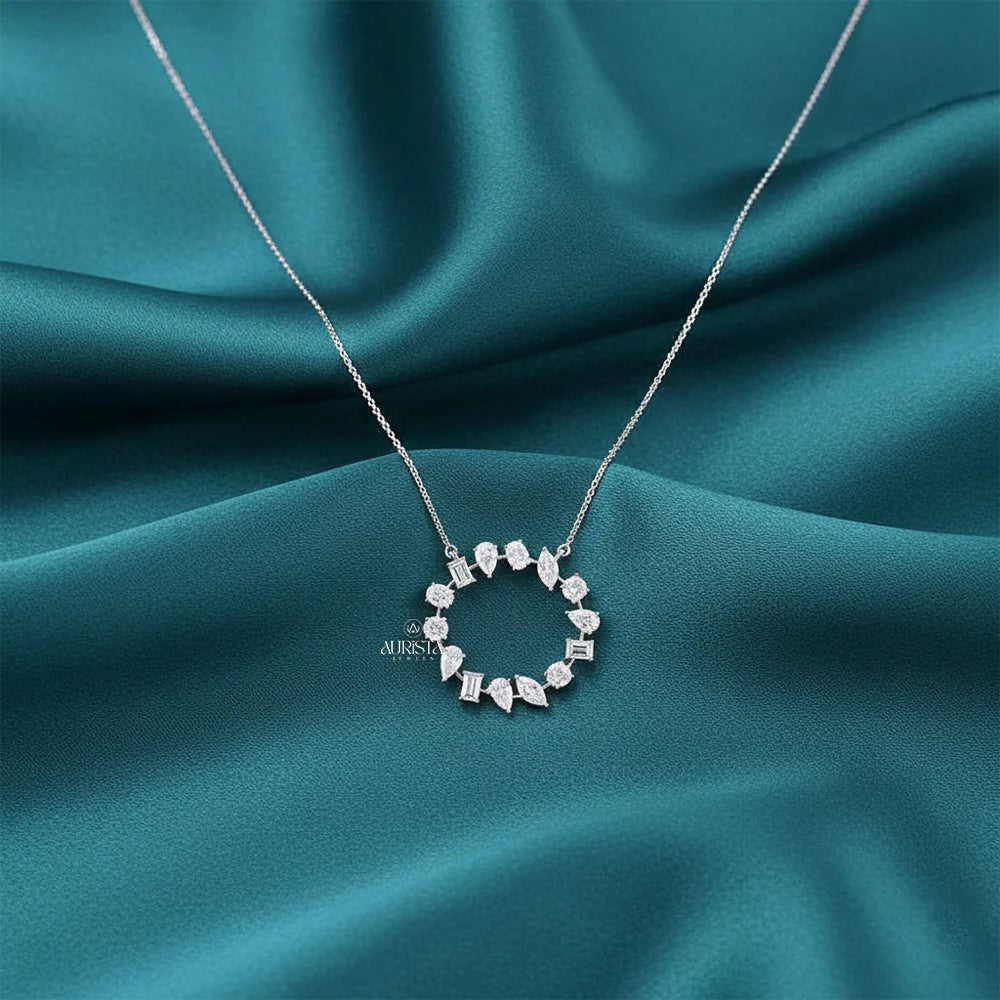 Forever Glow Solitaire Pendant in White Gold