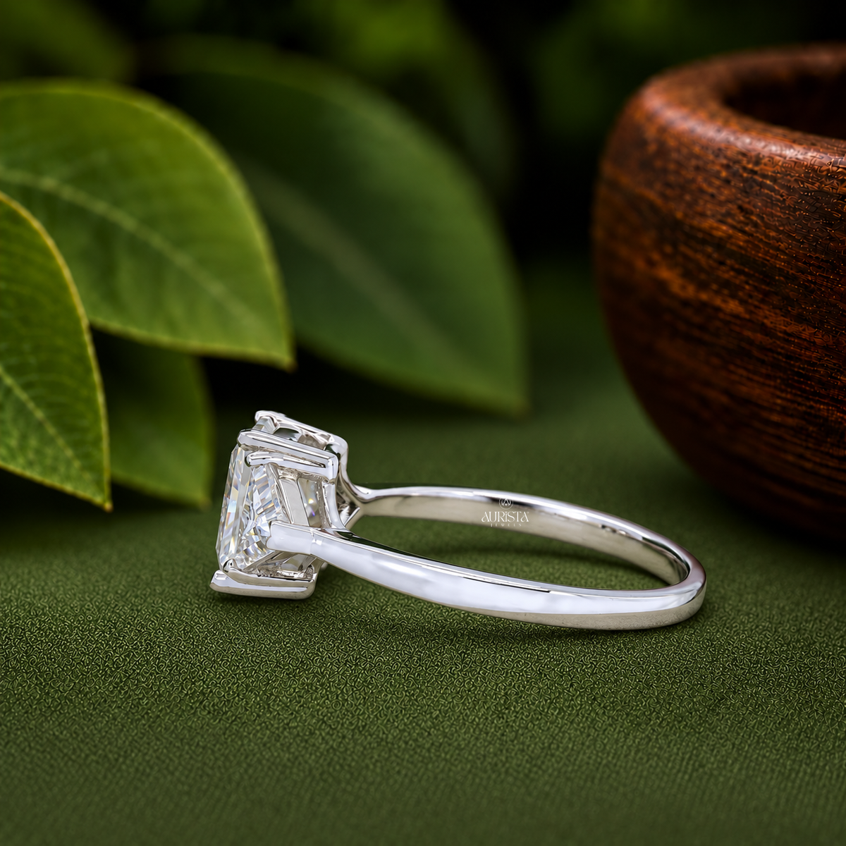 1.76 CT Radiant Cut Lab Grown Diamond Three Stone Engagement Ring 14k Gold