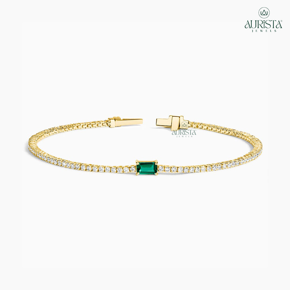 Gift of Forever Yellow Gold Bracelet with Emerald Diamonds