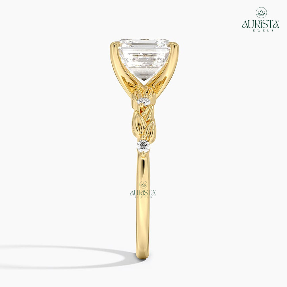 Shine Forever Yellow Gold Ring with Asscher Diamond