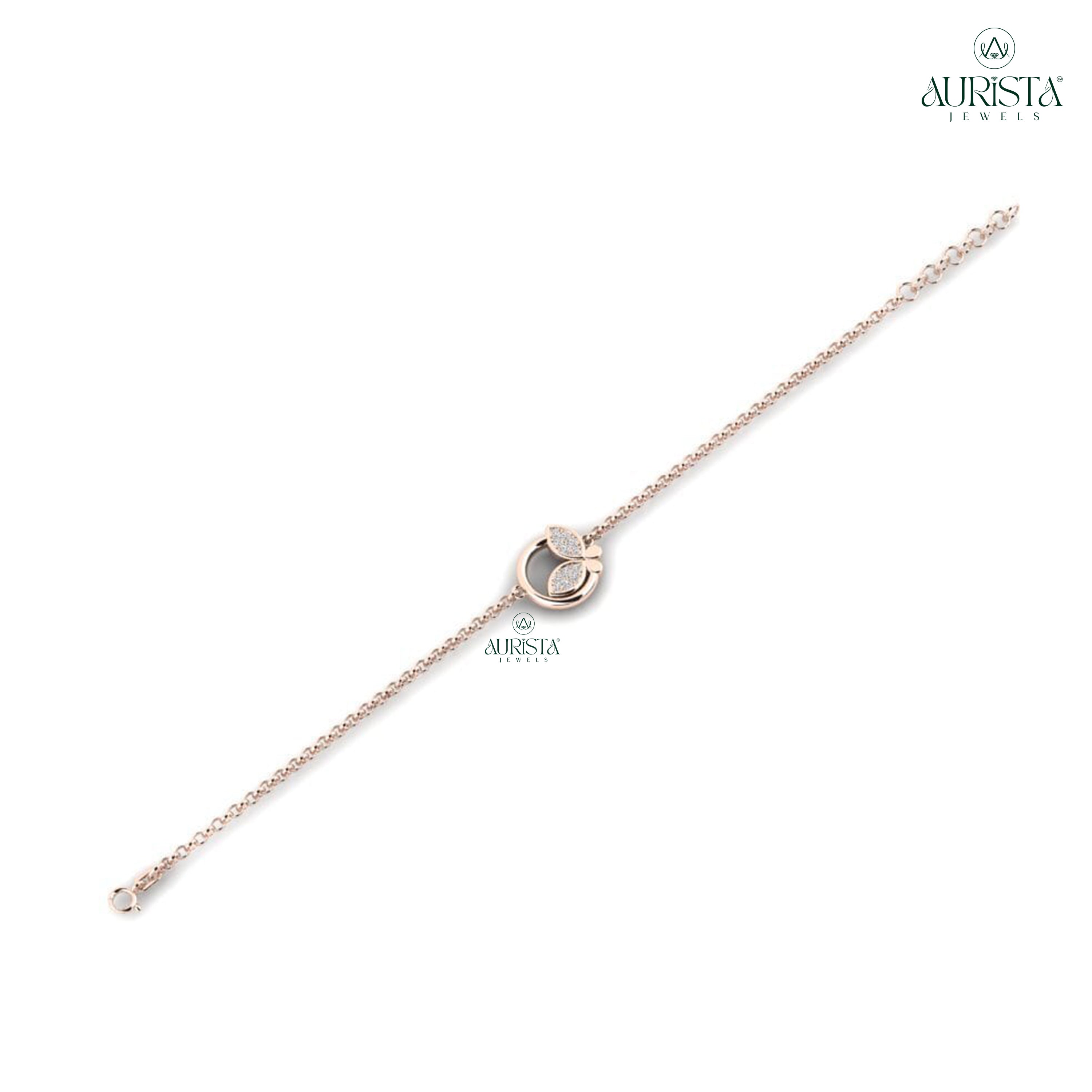 Circular Moissanite Diamond Bracelet with Butterfly Accent for Elegant Daily Wrist Wear