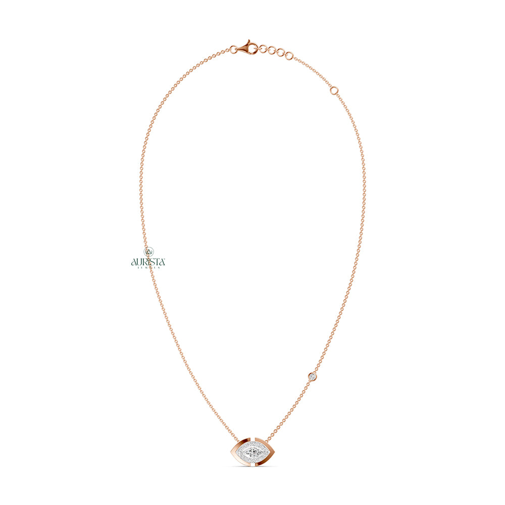 Classic Spark Round Diamond Pendant in Rose Gold