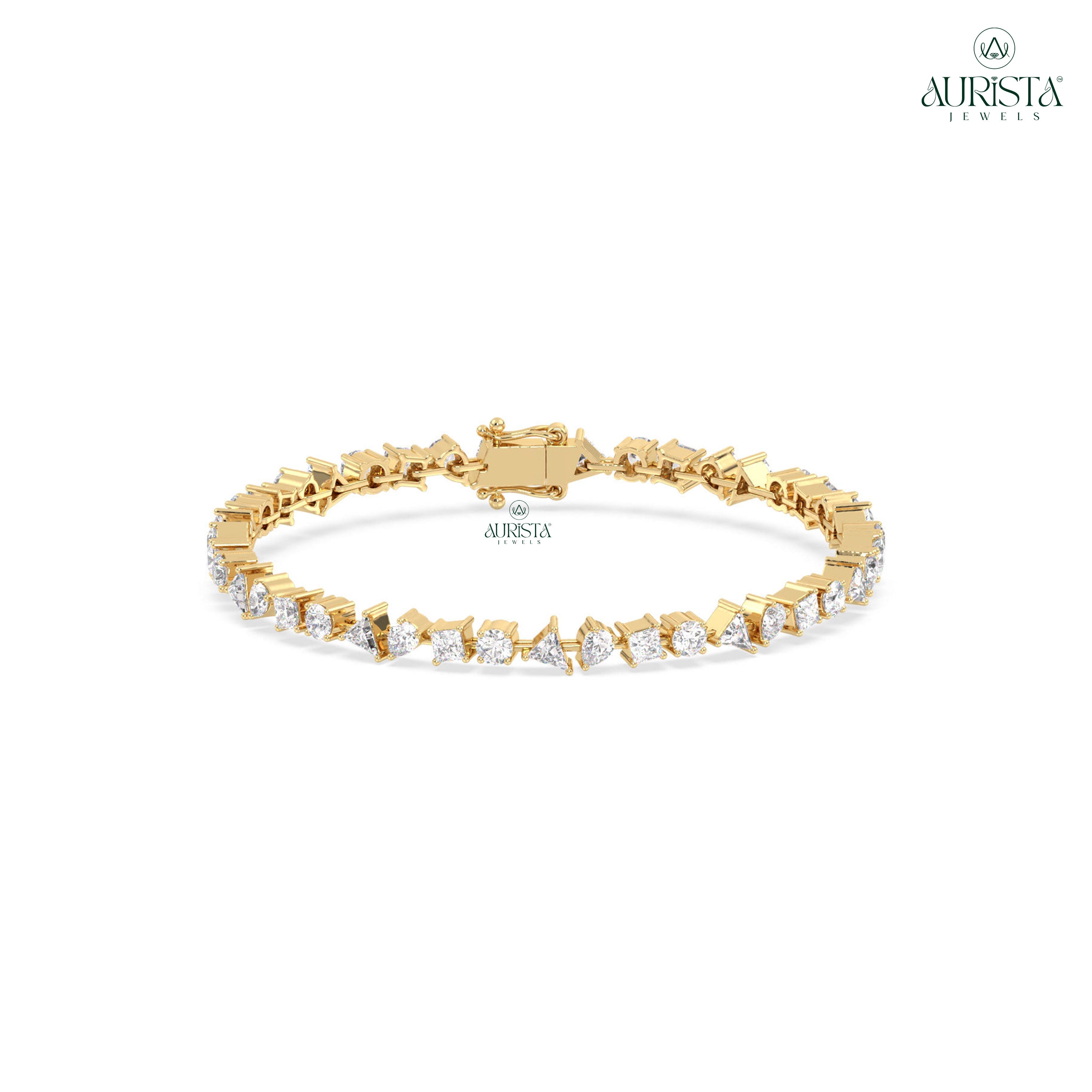 Forever Linked Gold Diamond Tennis Bracelet