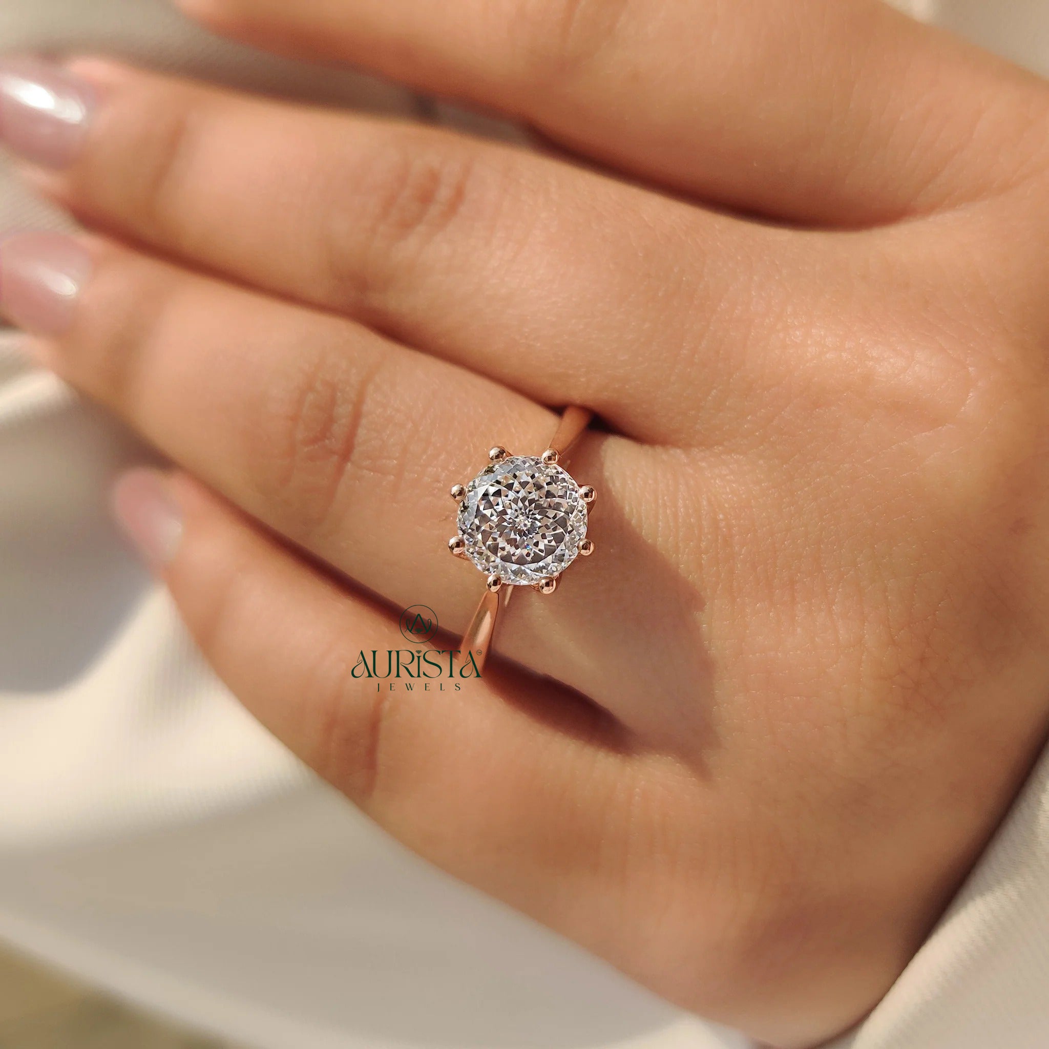 Minimalist  Portuguese Solitaire Ring with Modern Elegance