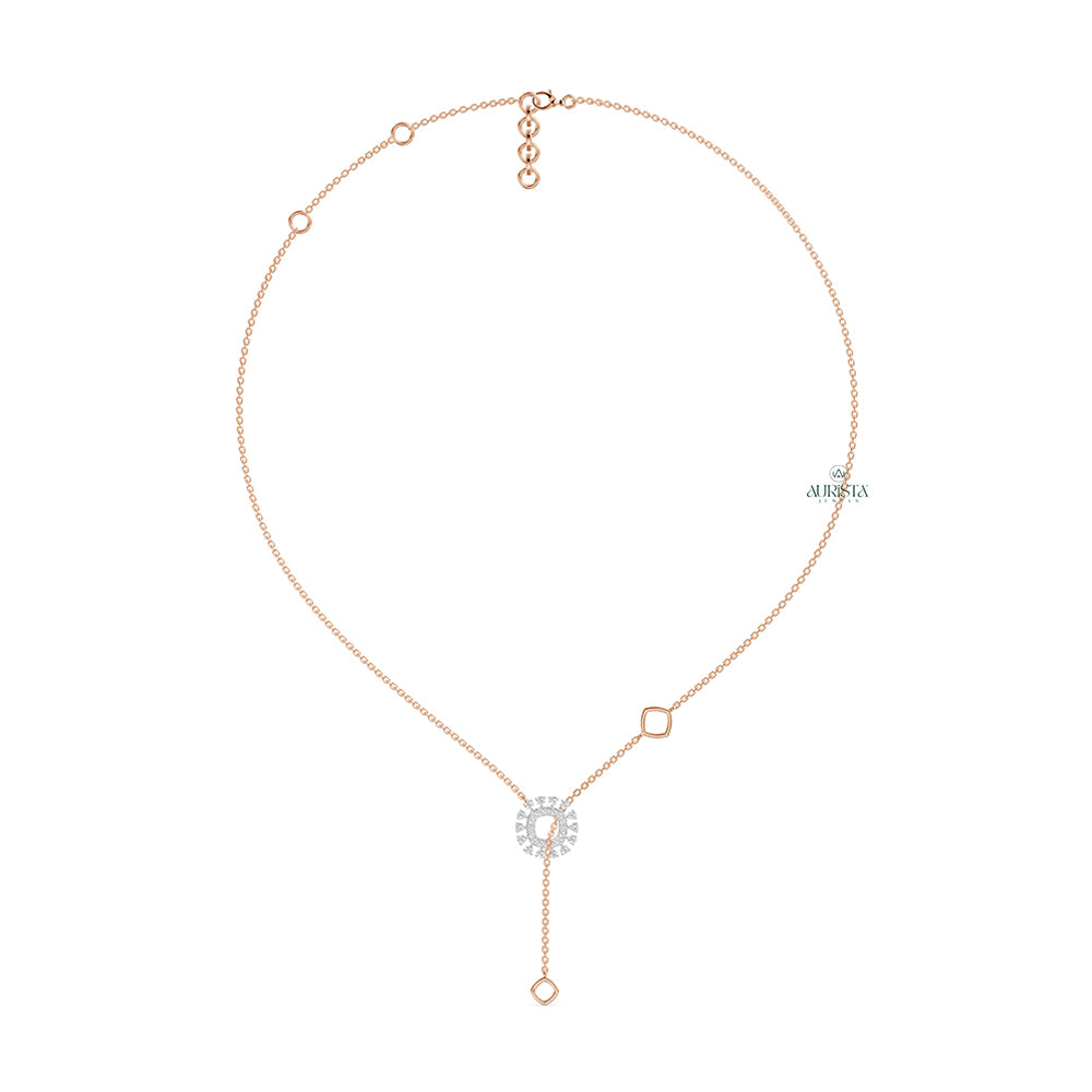 Dazzling Horizon Round Diamond Necklace