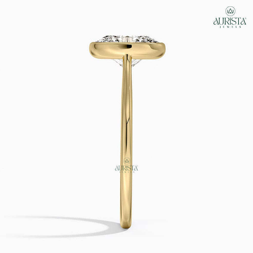 Crown of Promise Yellow Gold Ring with Oval Diamond