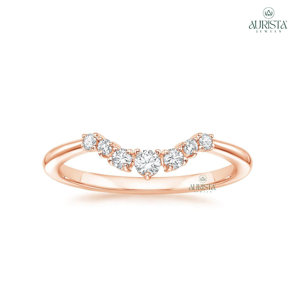 Crown Eternal Rose Gold Ring with Marquise Diamond