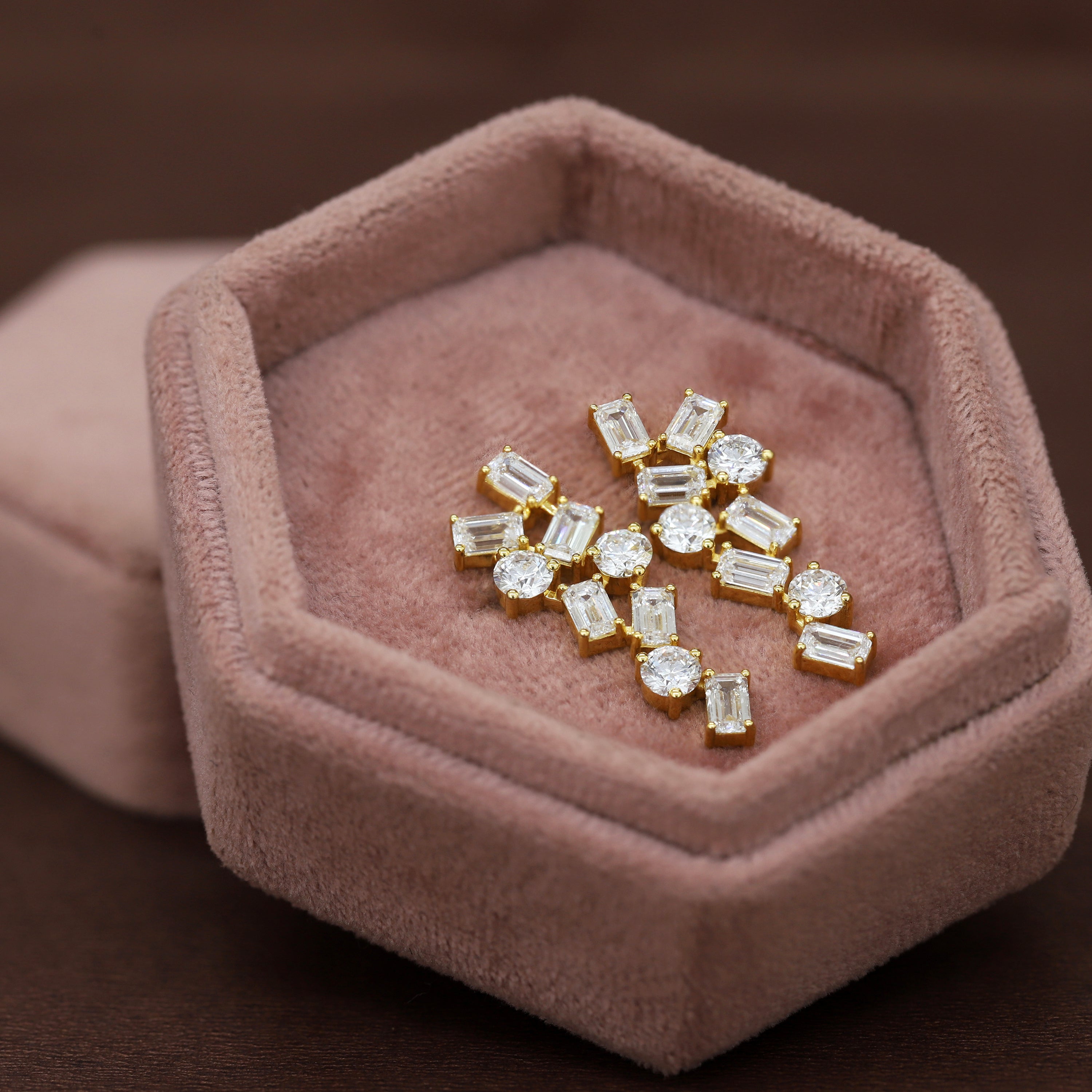 Eternal Spark – White Diamond Drop Earrings