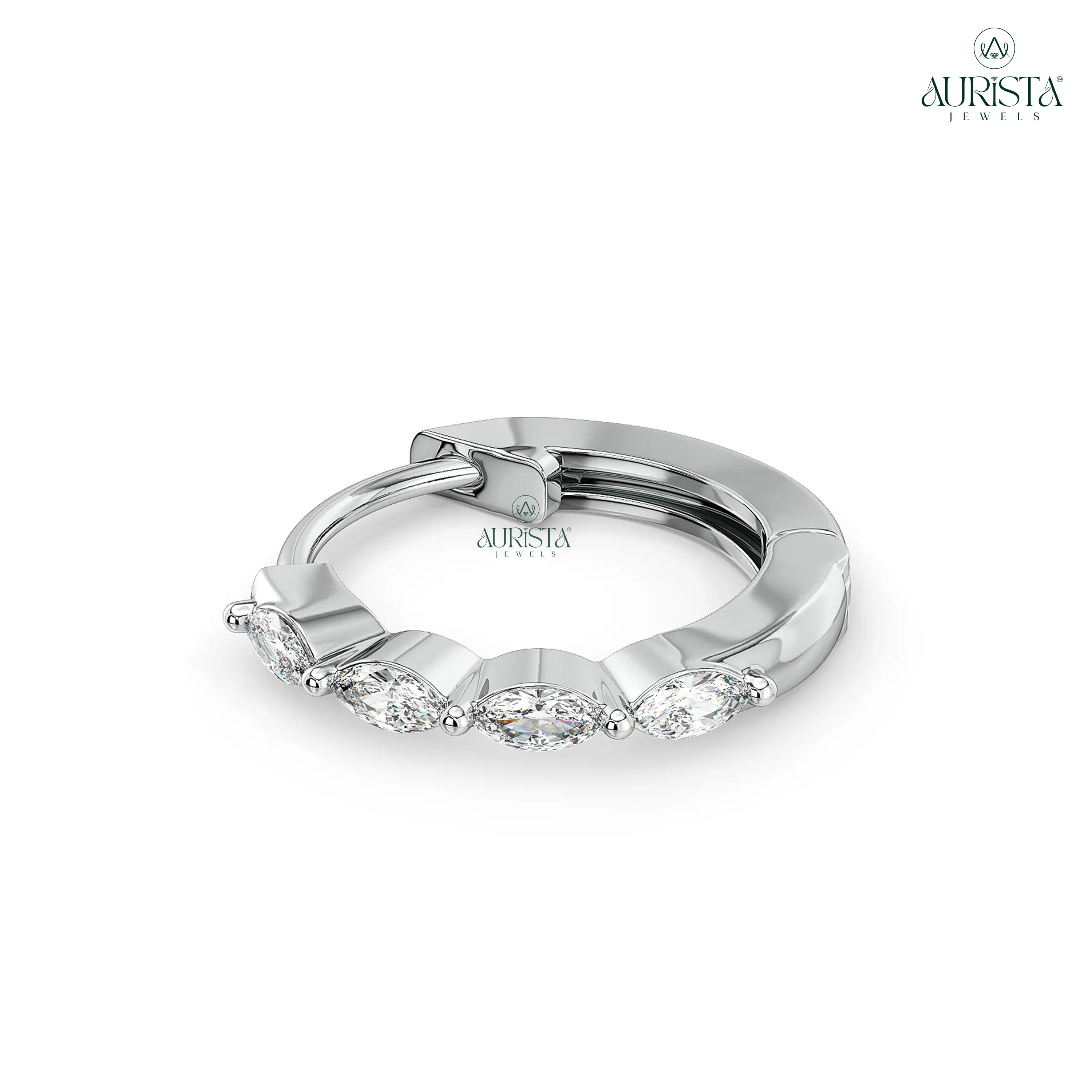 Forever Glow Rose Gold Marquise Diamond Nose Pin Ring