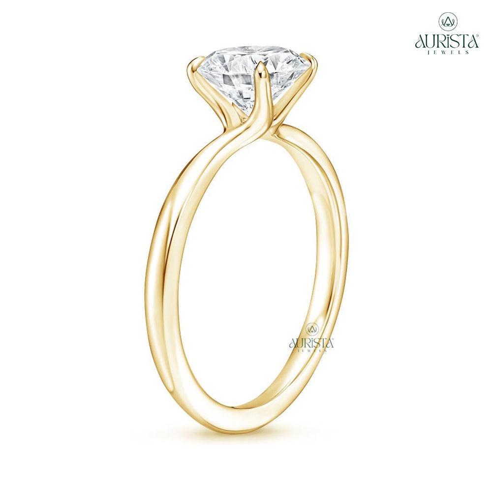 Promise Eternal Yellow Gold Ring with Round Diamond