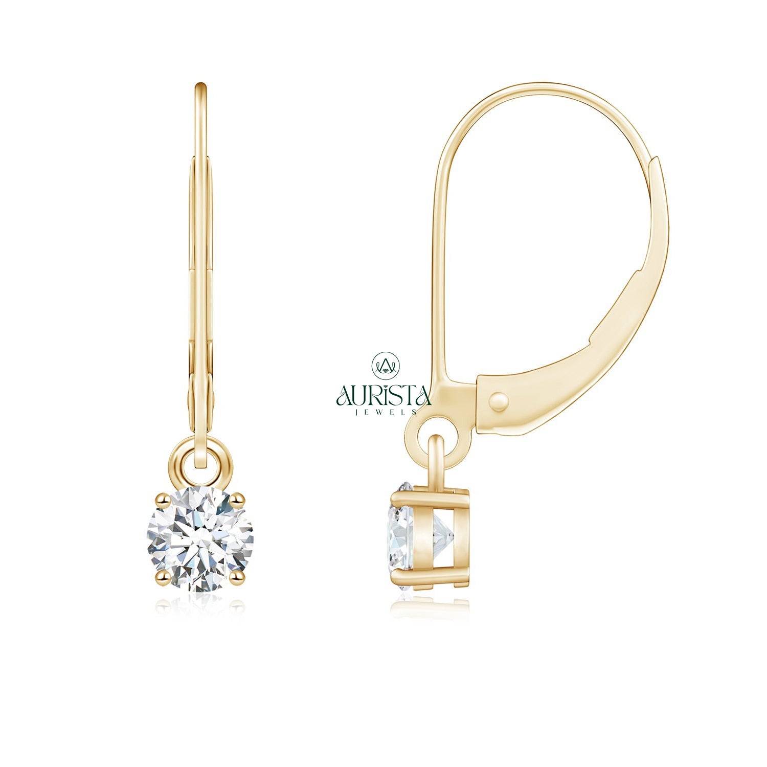 Lovely Earrings with Elegant Diamond