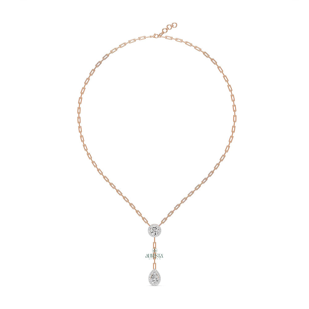 Brilliant Charm Round Diamond Necklace in Gold