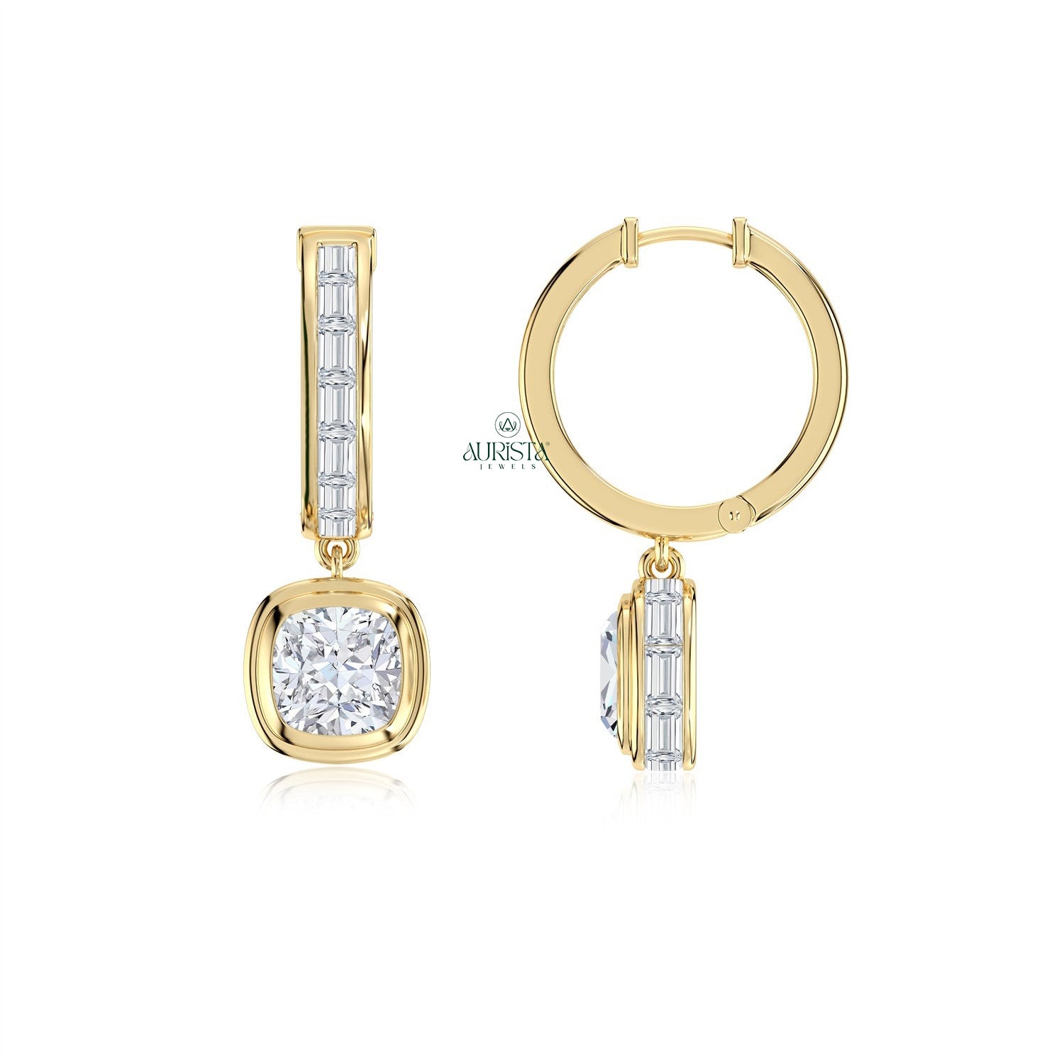 Trendy Earrings with Sparkling Diamond