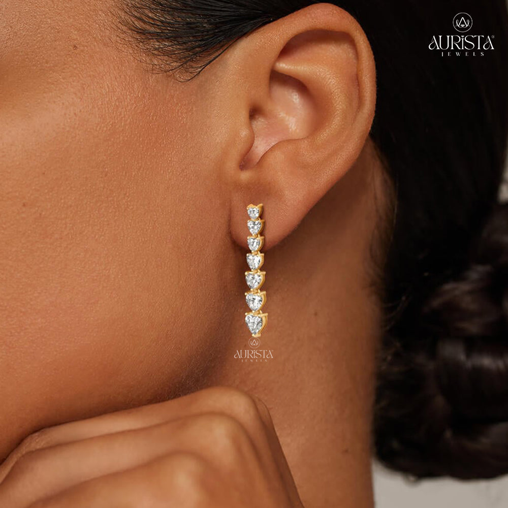 Spark of Grace – Heart Diamond Earrings