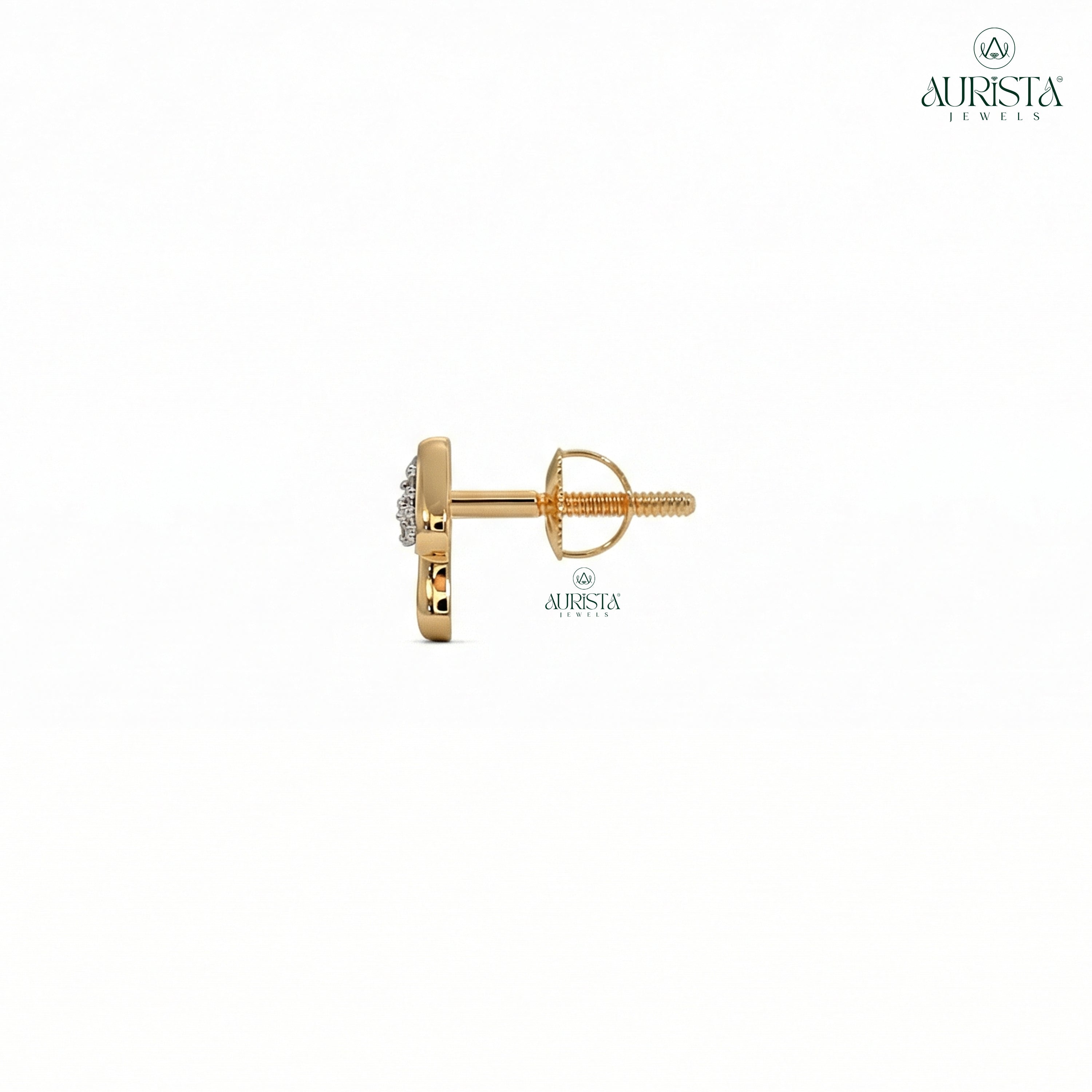 Radiant Bloom – Gold Diamond Earrings