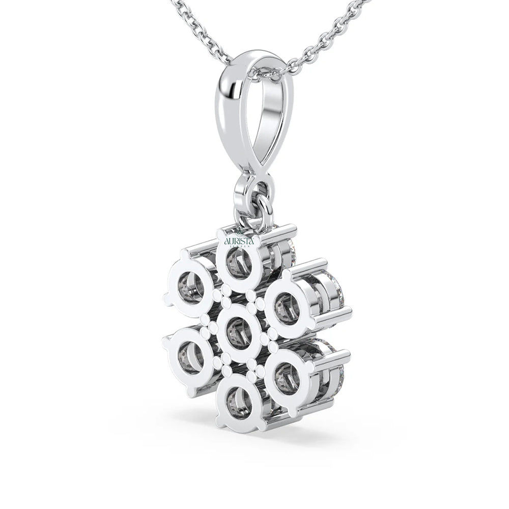 Classic Spark Round Diamond Pendant in Rose Gold