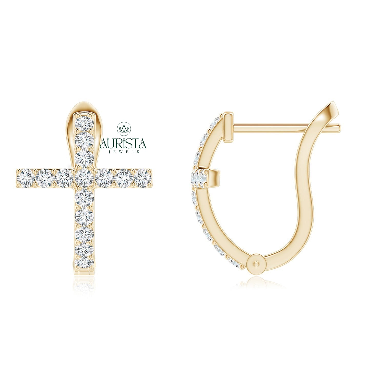 Lovely Earrings with Elegant Diamond