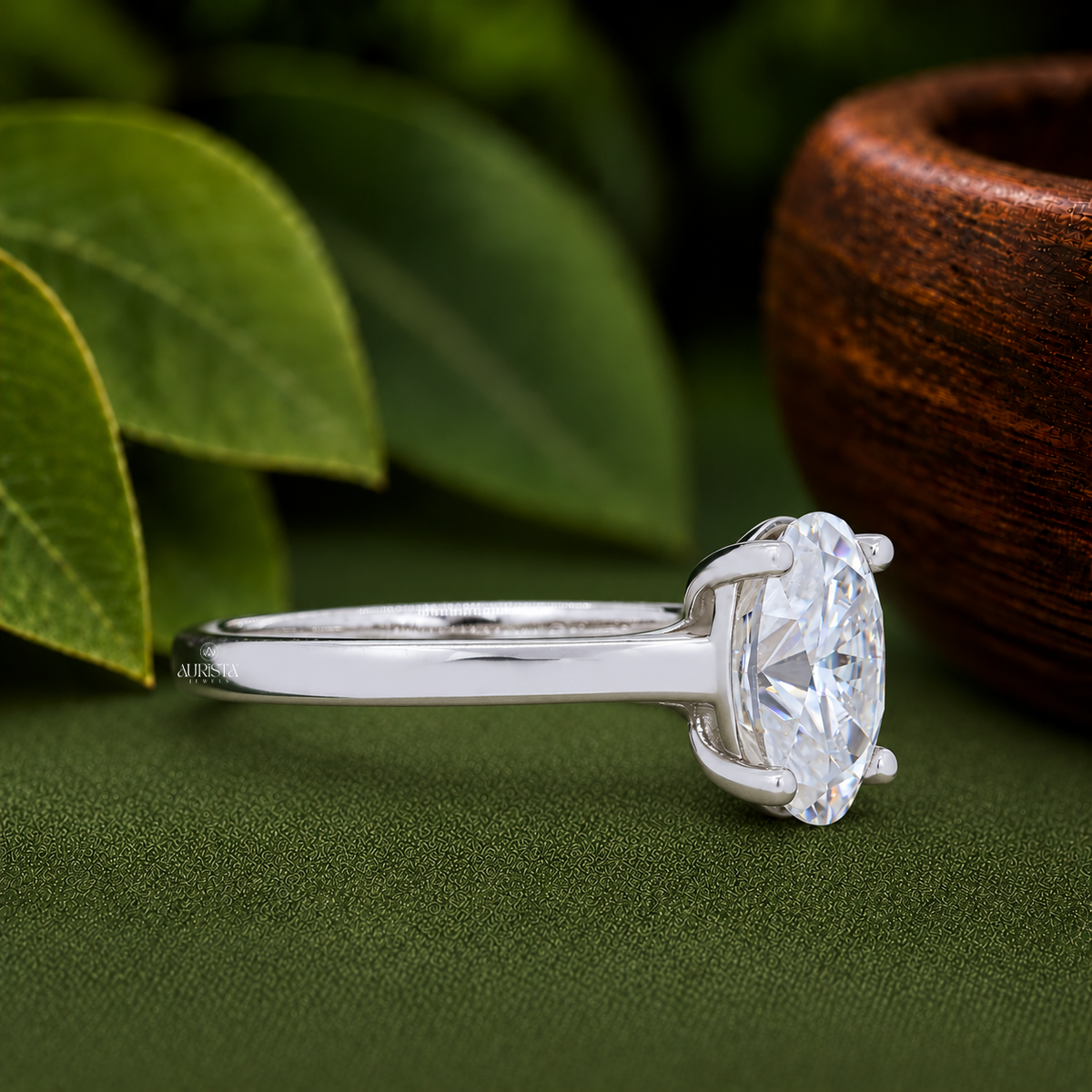 2.50 CT Oval Lab Grown Diamond Solitaire Engagement Ring