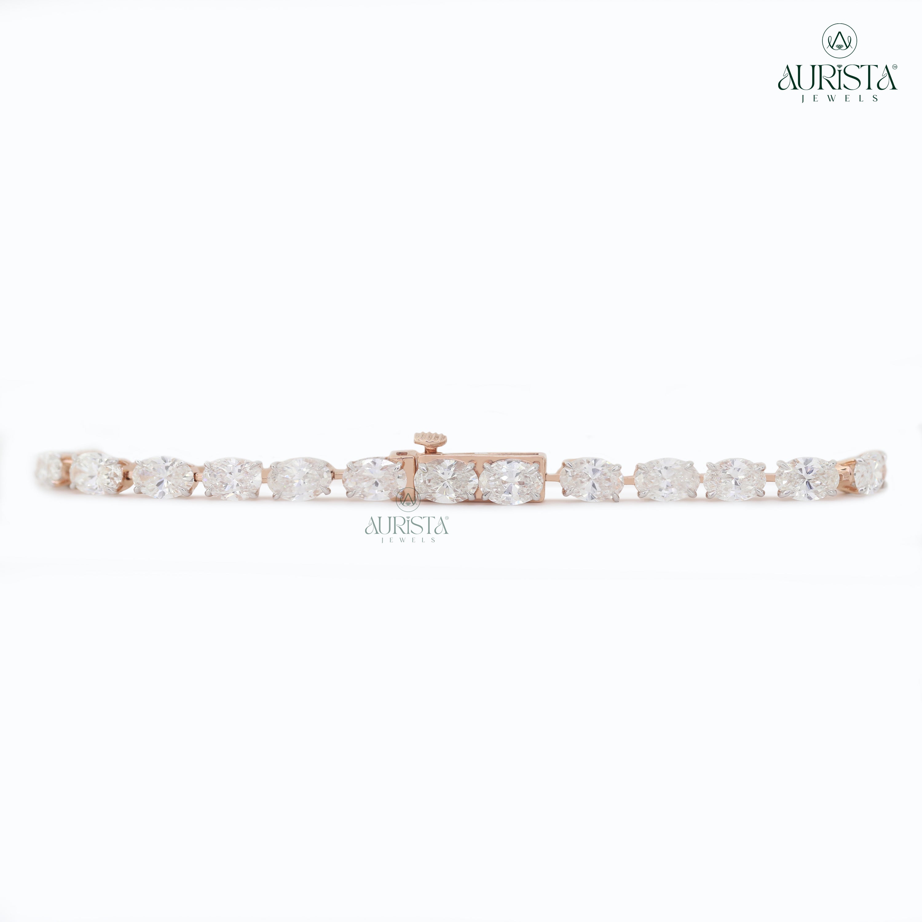 Endless Radiance – Rose Gold Oval Diamond Tennis Bracelet