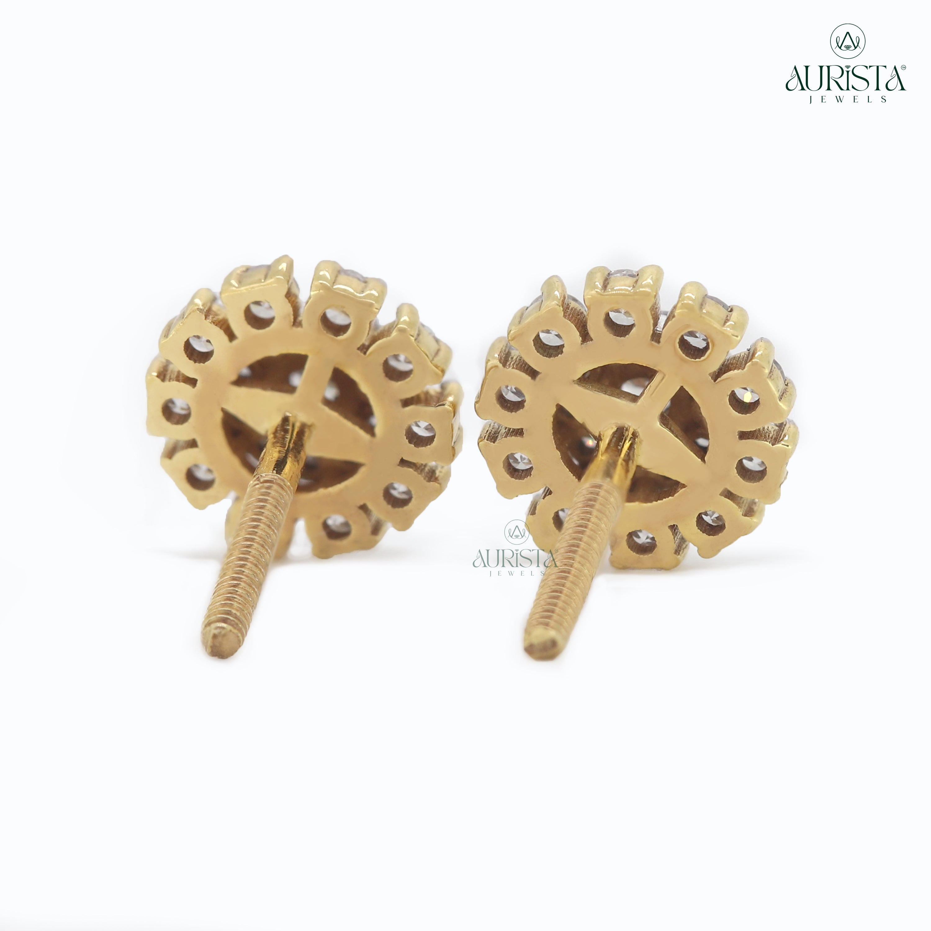 Radiant Charm – Yellow Gold Earrings