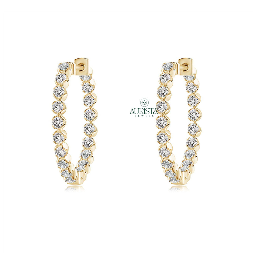 Stylish Earrings with Radiant Diamond