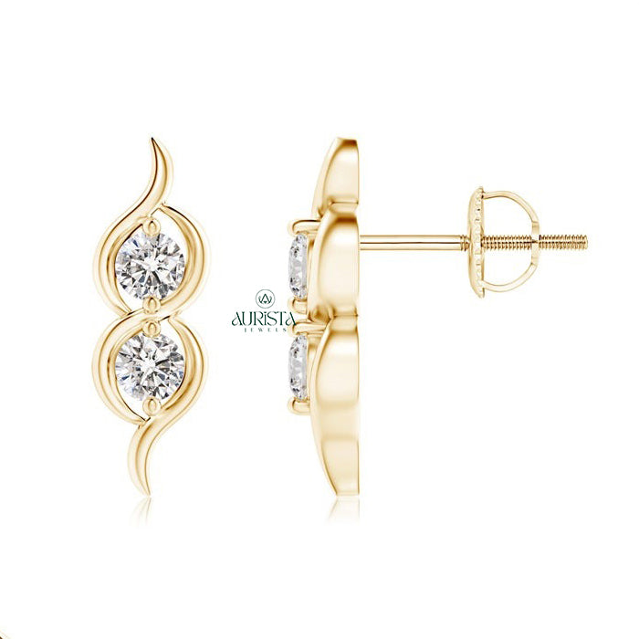 Twin Spark Two-Stone Diamond Studs