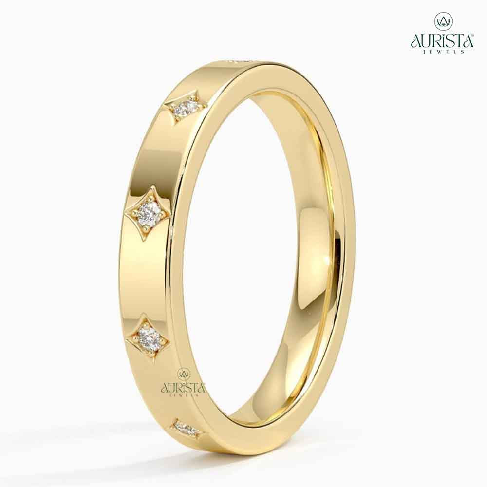 Eternal Touch Yellow Gold Band with Round Diamond