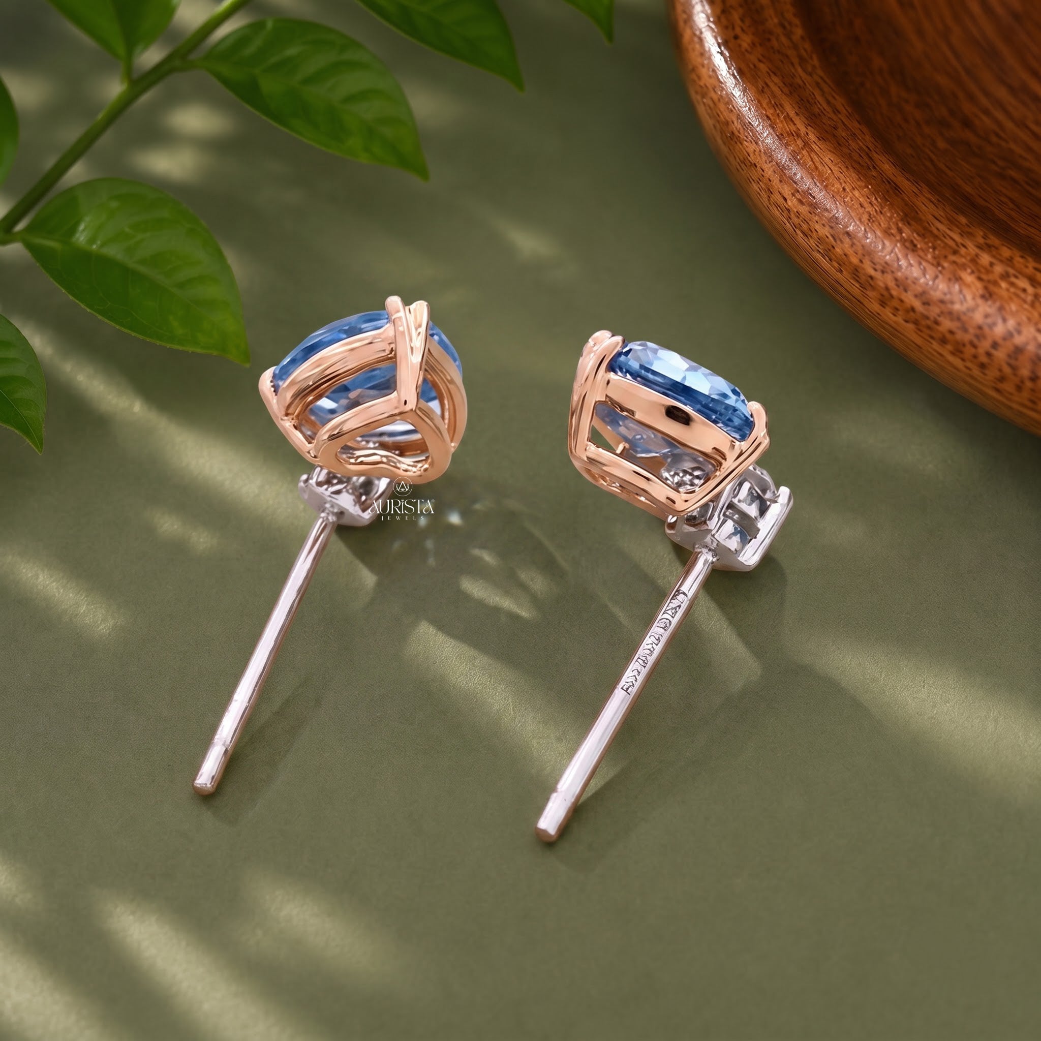 Lab Grown in Diamond Blue Heart Earrings Drop Dangle Earrings Statement Jewelry