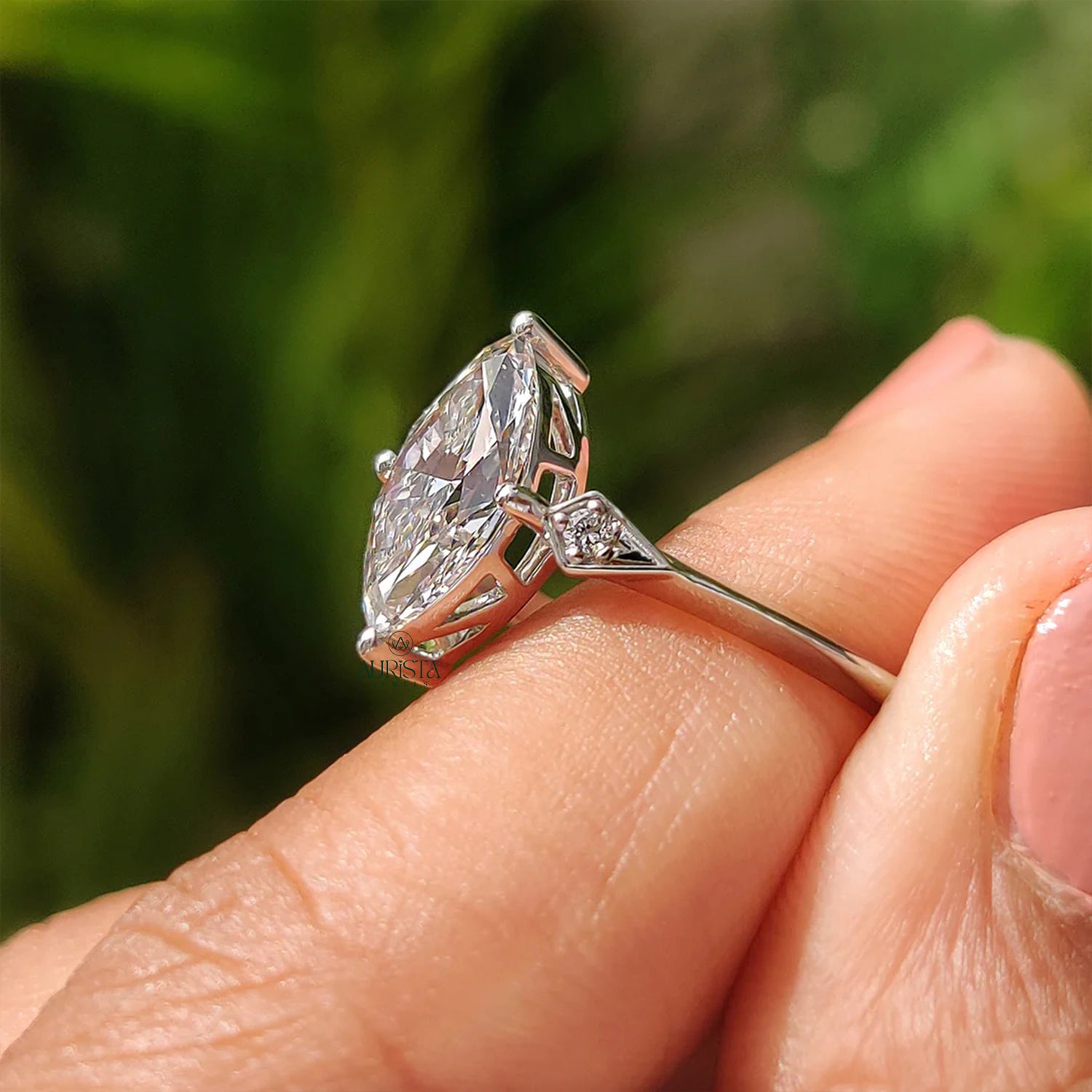 Celestique Marquise Cut Diamond Three Stone Ring