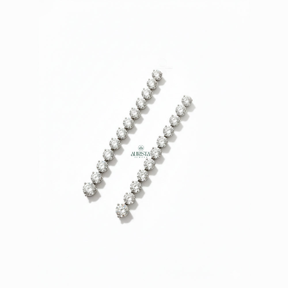 Radiant Charm – White Gold Earrings