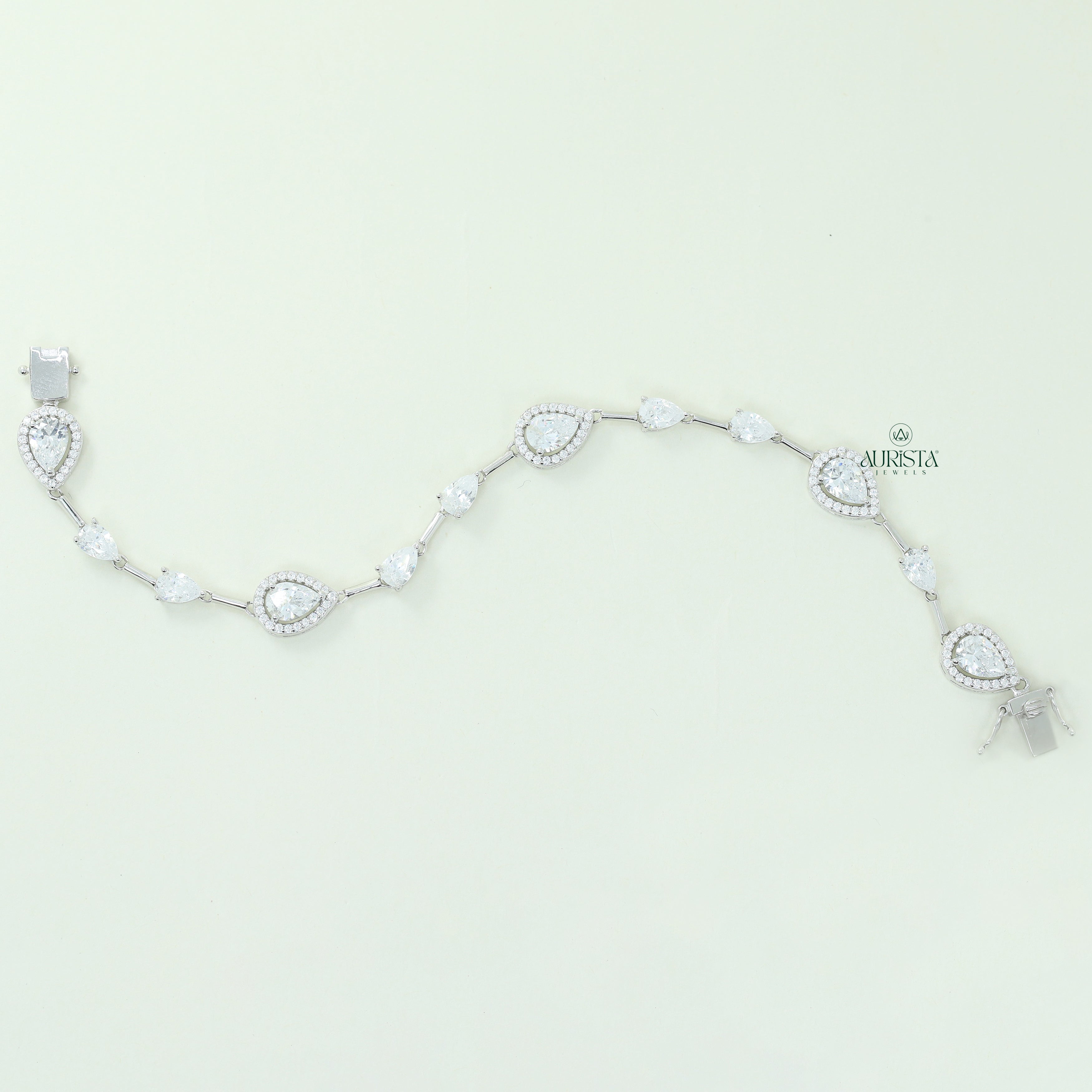 Pear Cut Moissanite Bracelet Dainty Bridal Jewelry Minimalist Accessory Gift