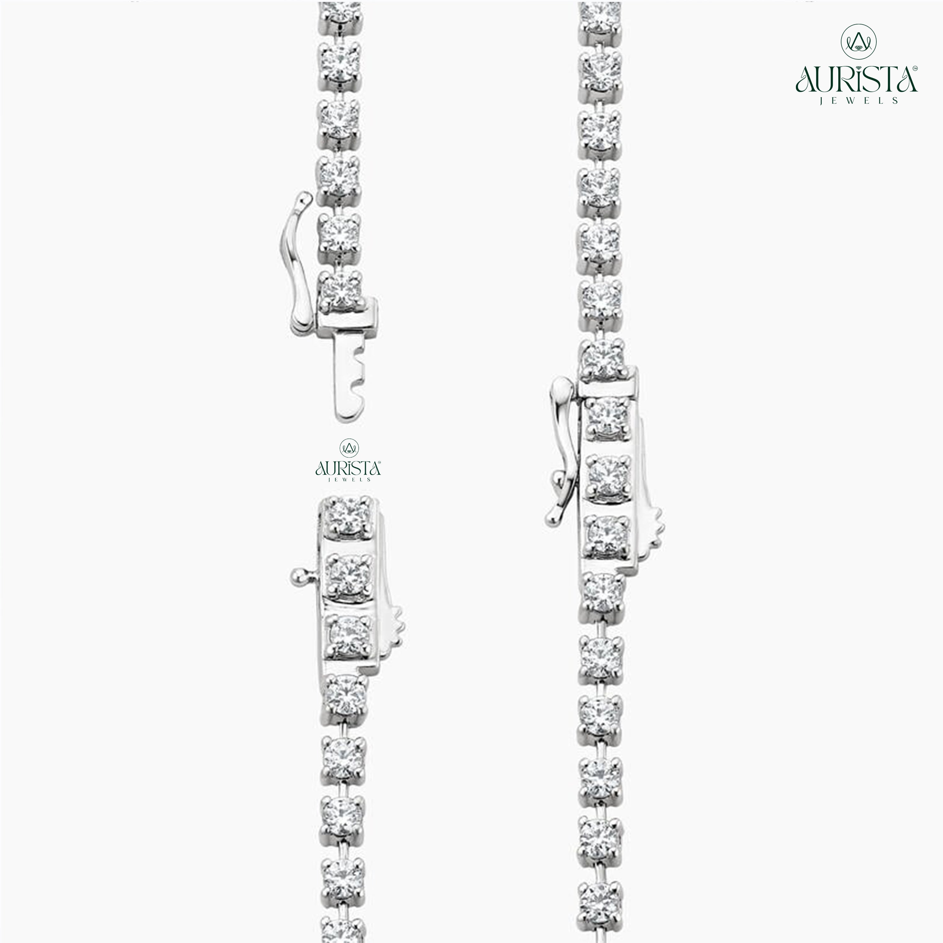 Radiant Lab Grown Diamond Tennis Necklace with Pear Drop Elegant Silver Statement