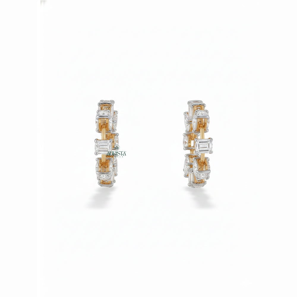 Eternal Shine – Gold Diamond Earrings