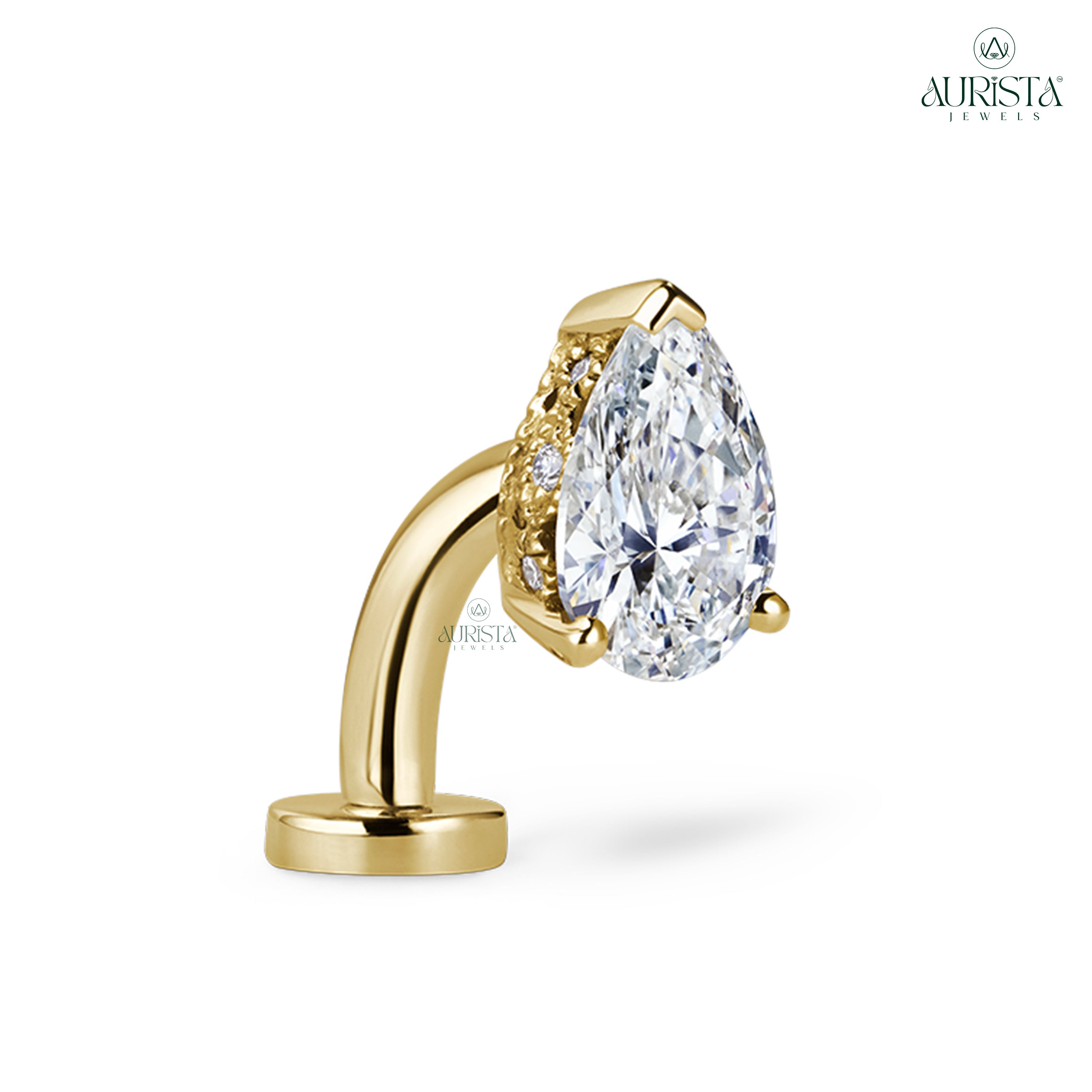 Always Mine Rose Gold Round Diamond Navel Ring