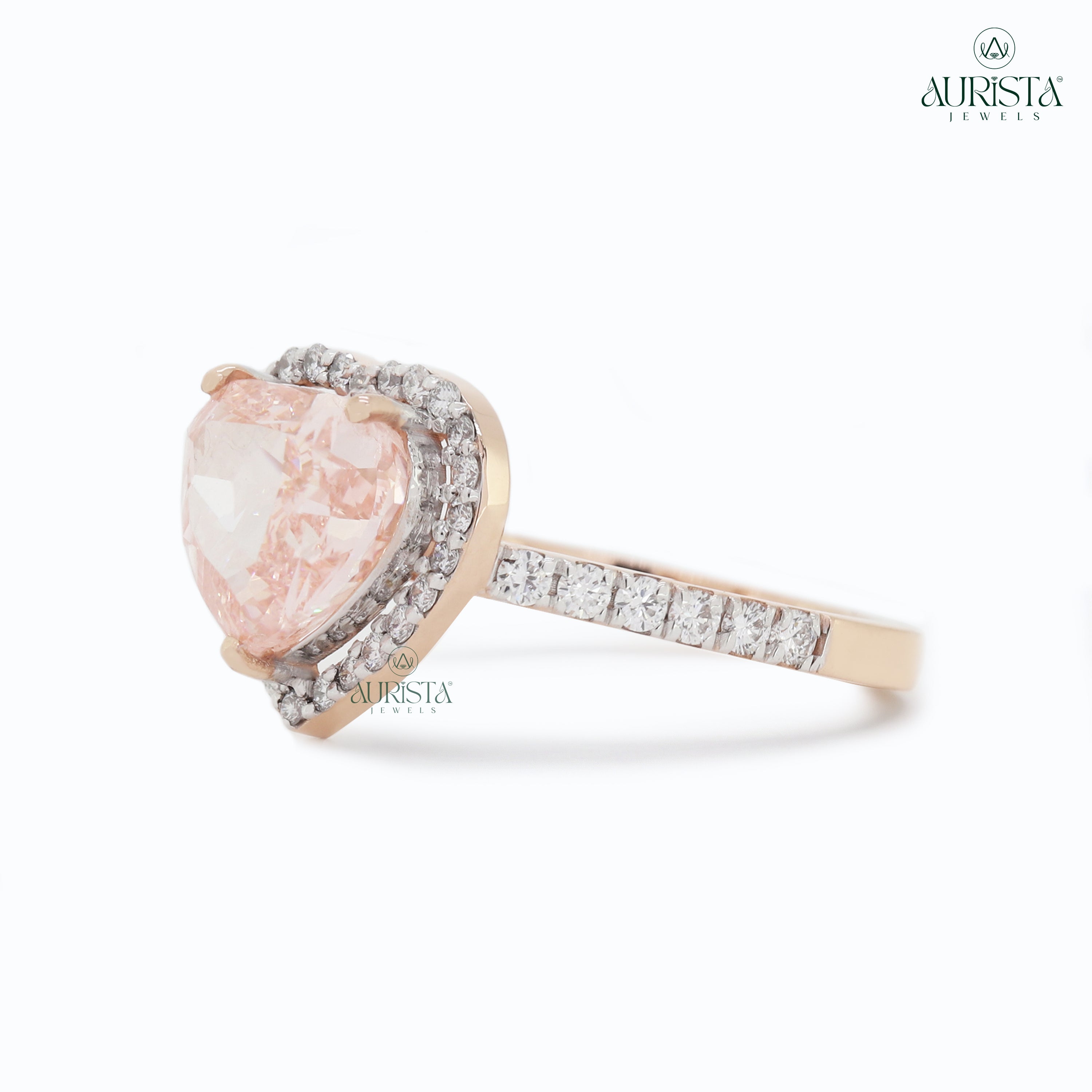 Forever Yours Rose Gold Ring with Heart Diamond