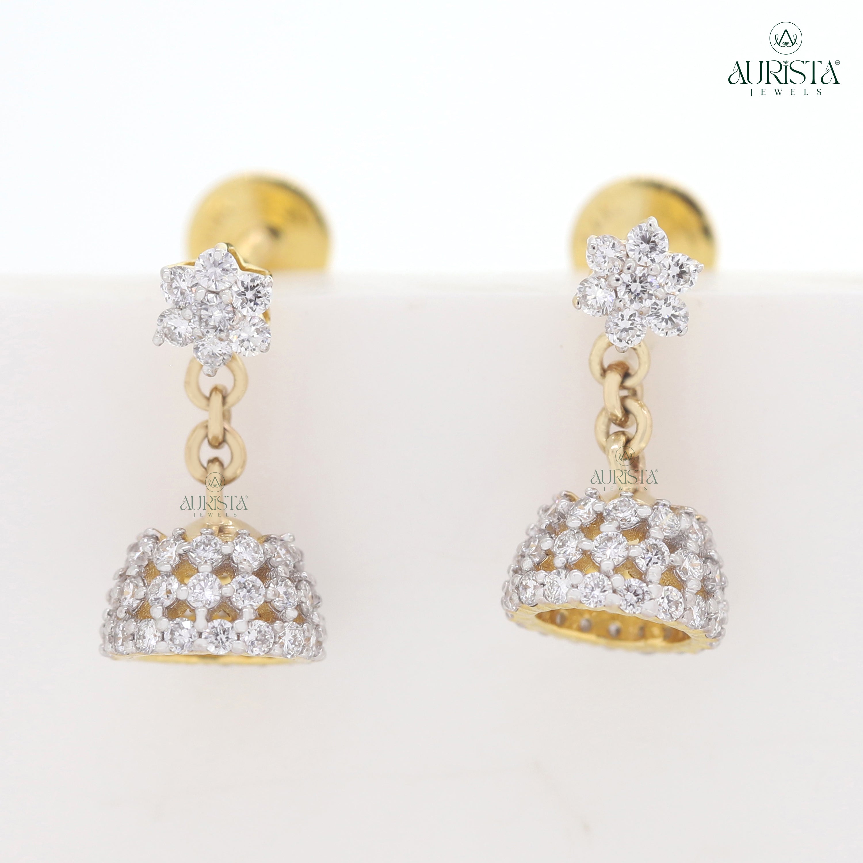 Dazzling Grace – White Diamond Earrings