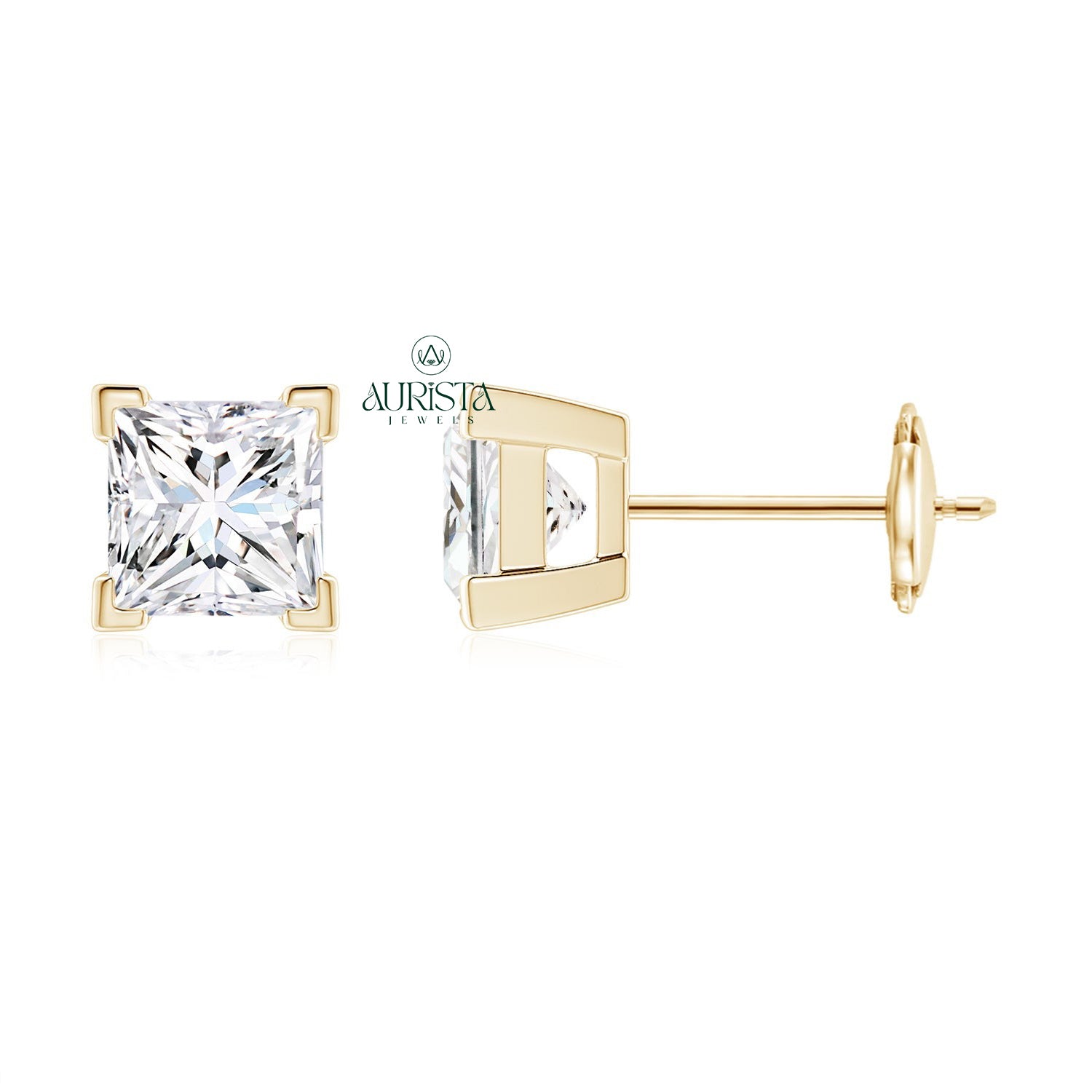 Bright Earrings with Elegant Diamond