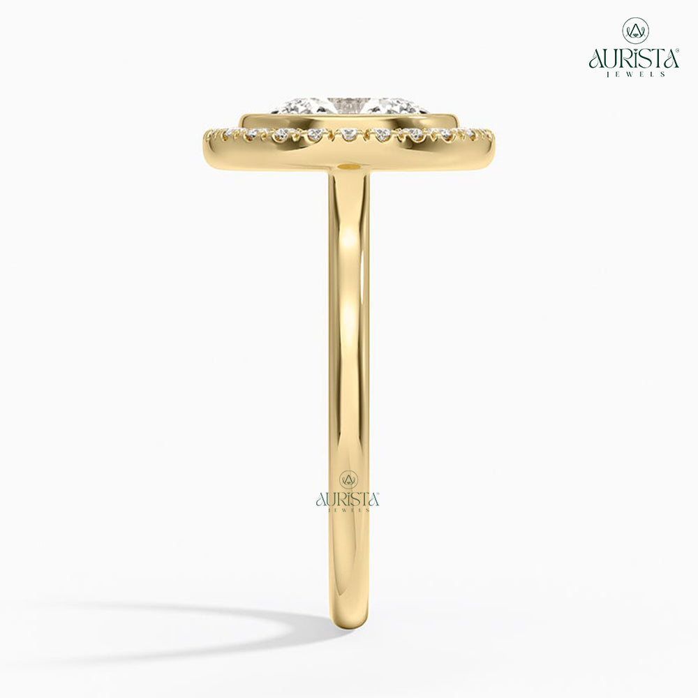 Infinite Grace Yellow Gold Ring with Oval Diamond