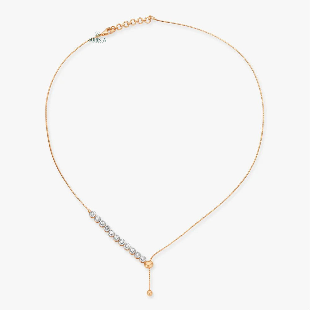 Classic Spark Round Diamond Pendant in Rose Gold