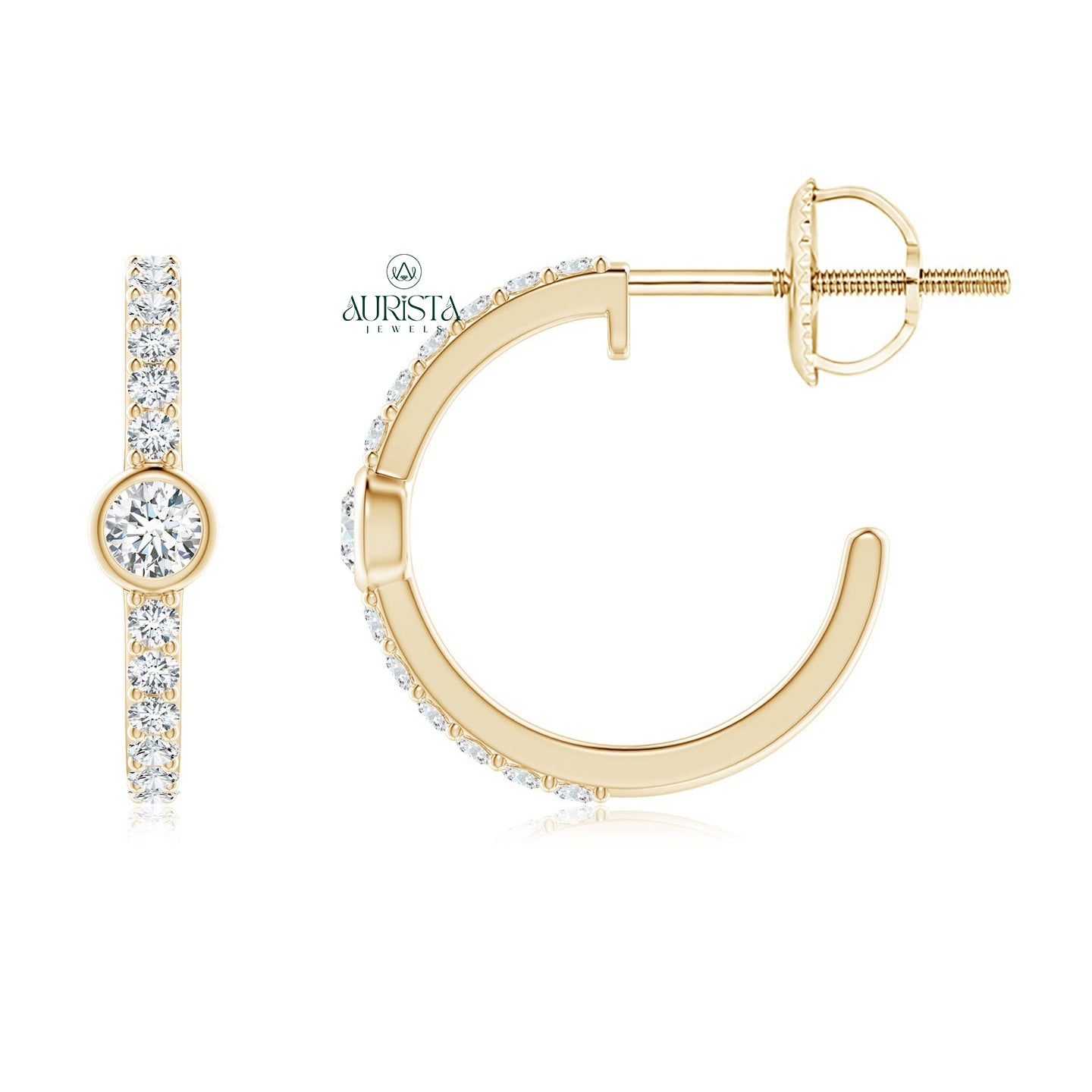 Modern Earrings with Precious Diamond