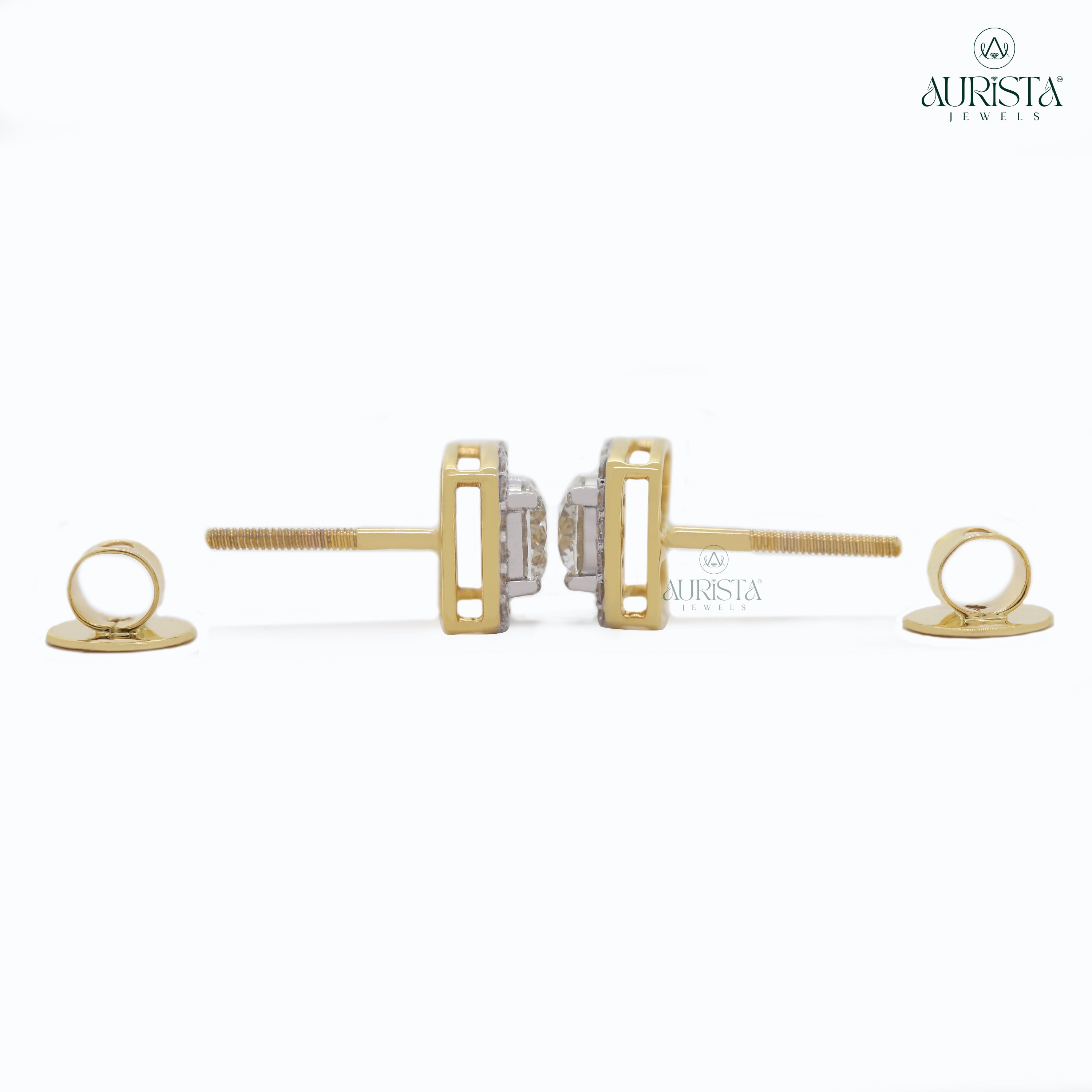 Classic Brilliance – Round And Cut Diamond Earrings