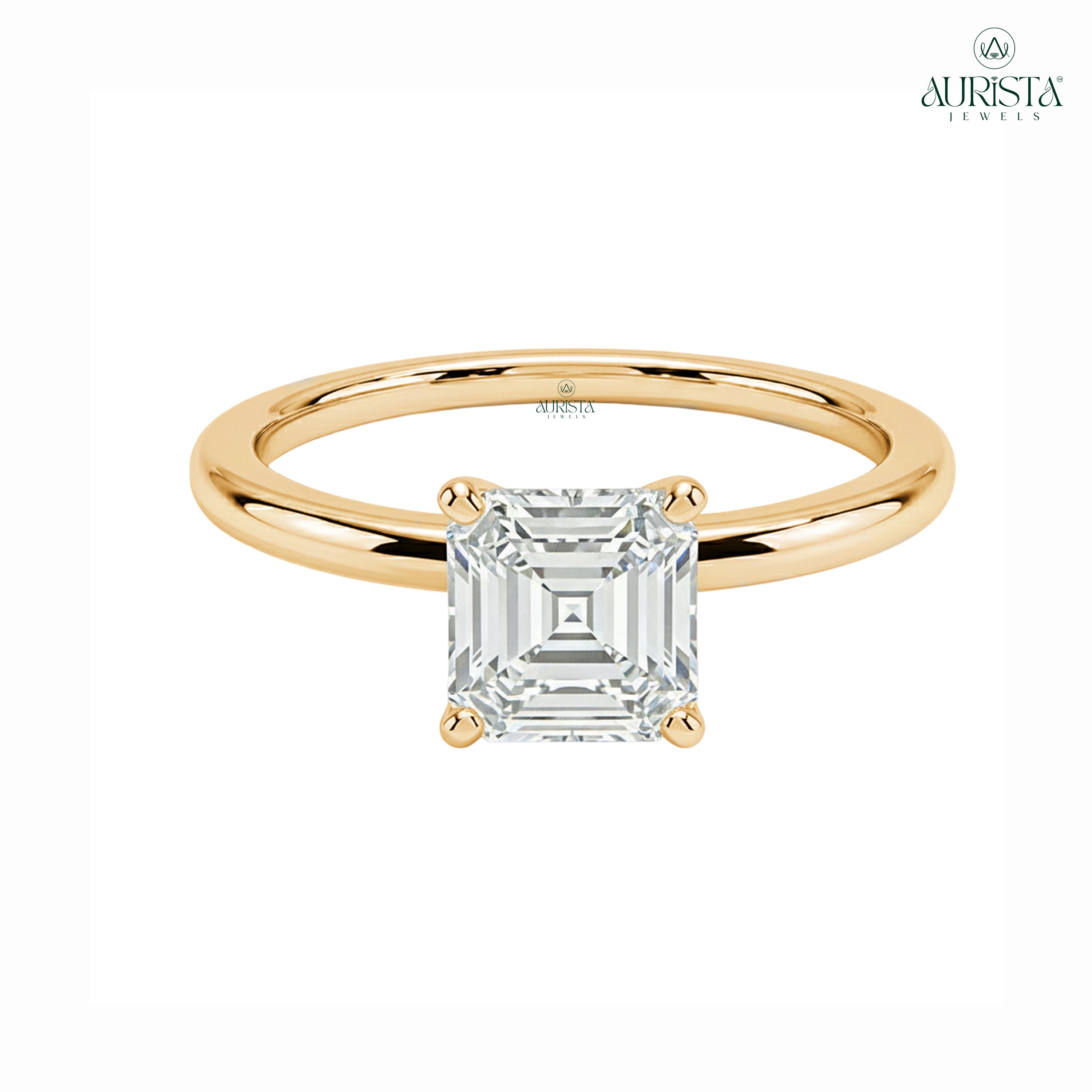 Forever Bound – White Gold Ring with Asscher Diamond
