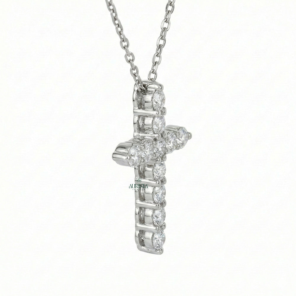 Pure Glow Round Diamond Pendant in White Gold