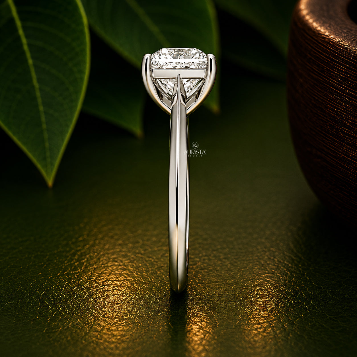 Princess Cut Lab Grown Diamond Ring, Minimalist Engagement Wedding Ring Solitaire