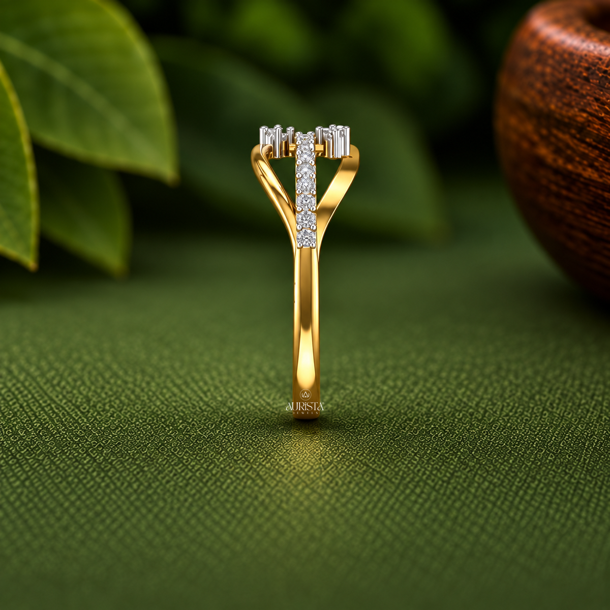 Asymmetric Pavé Bypass Ring Moissanite in Diamond Fine Jewelry