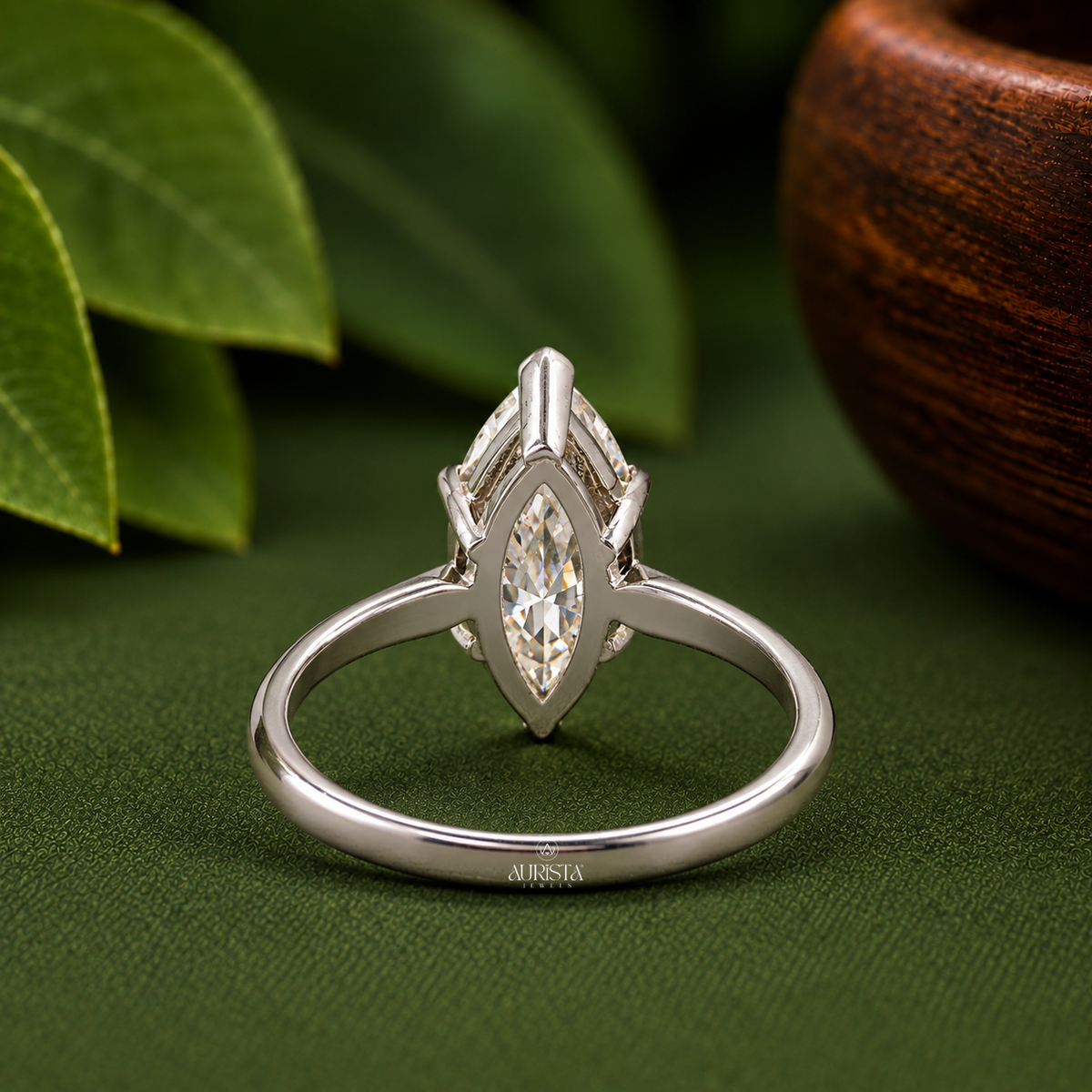 Marquise Cut Lab Grown Diamond Engagement Ring, 3.00 Carats, Solitaire Wedding Ring